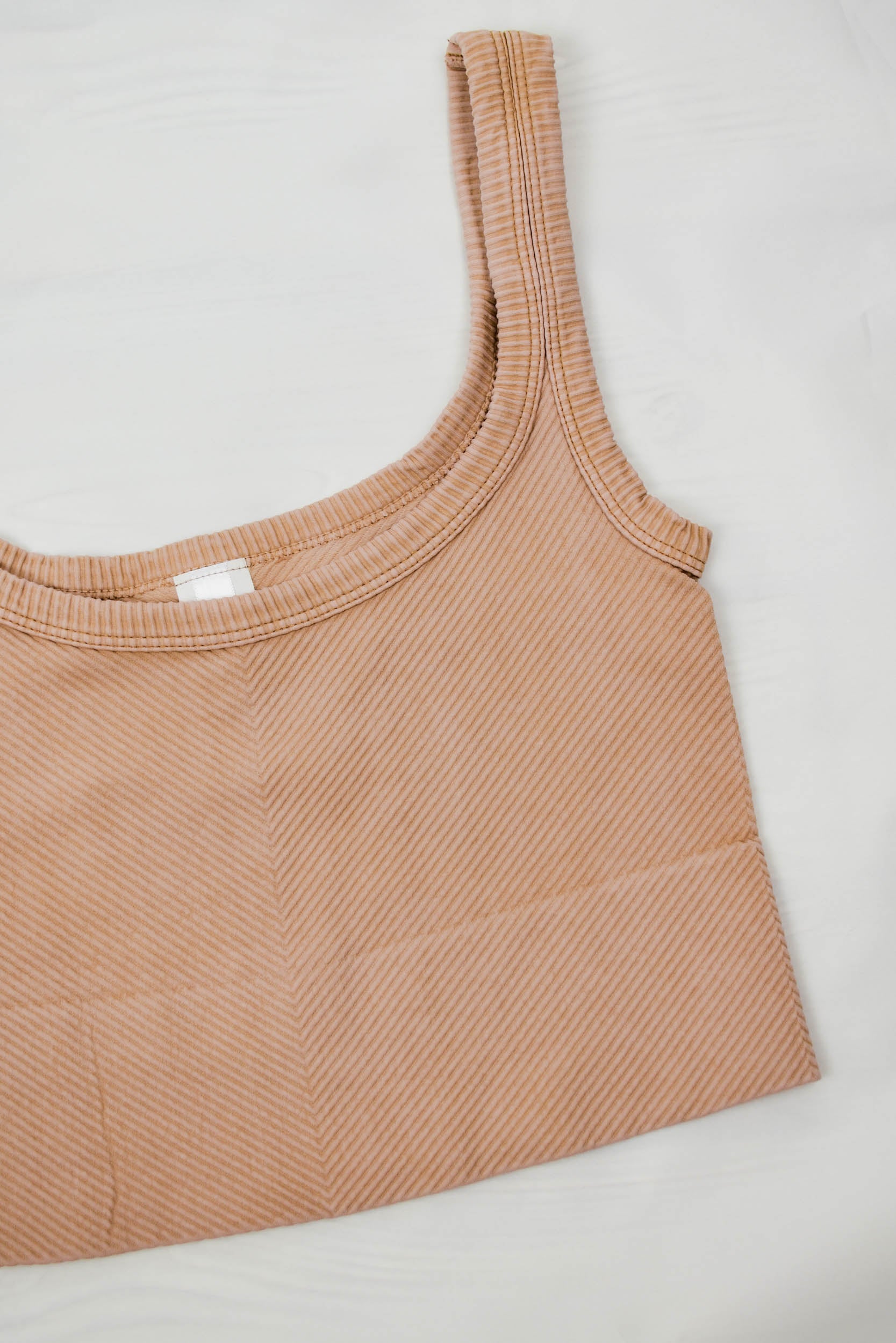Astrid Chevron Crop Top | Vintage Beige