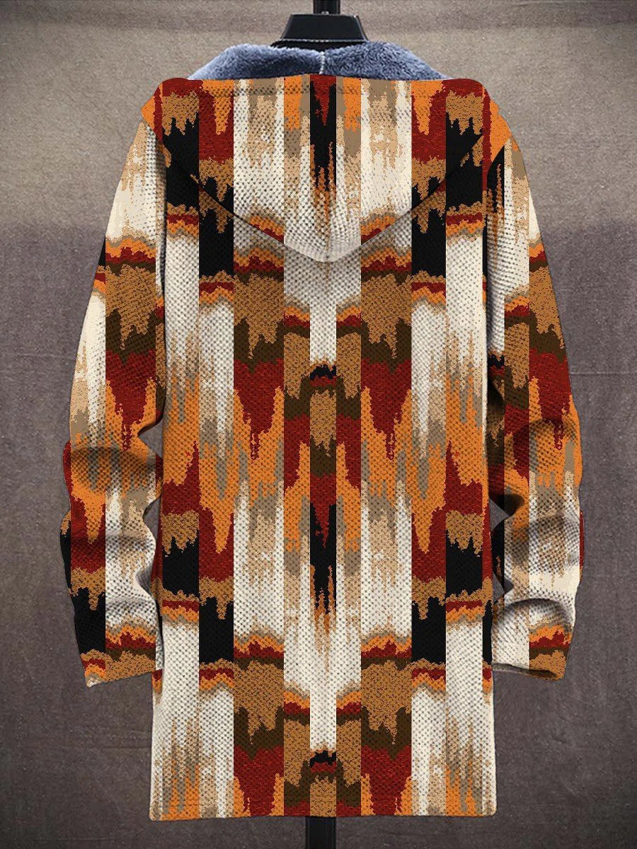 Men's Art Retro Long-Sleeved Fleece Sweater Coat Cardigan