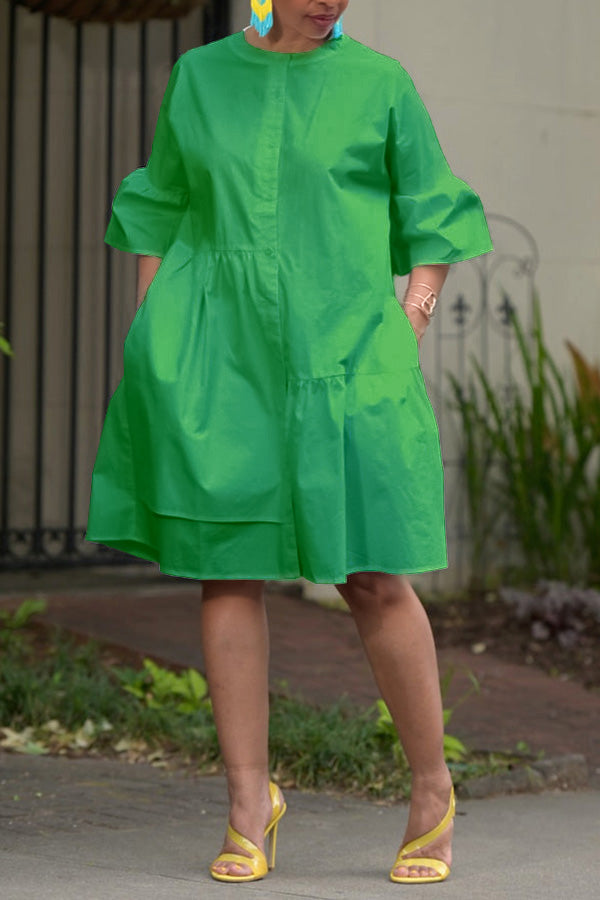 Half Sleeve Shirt Babydoll Dress