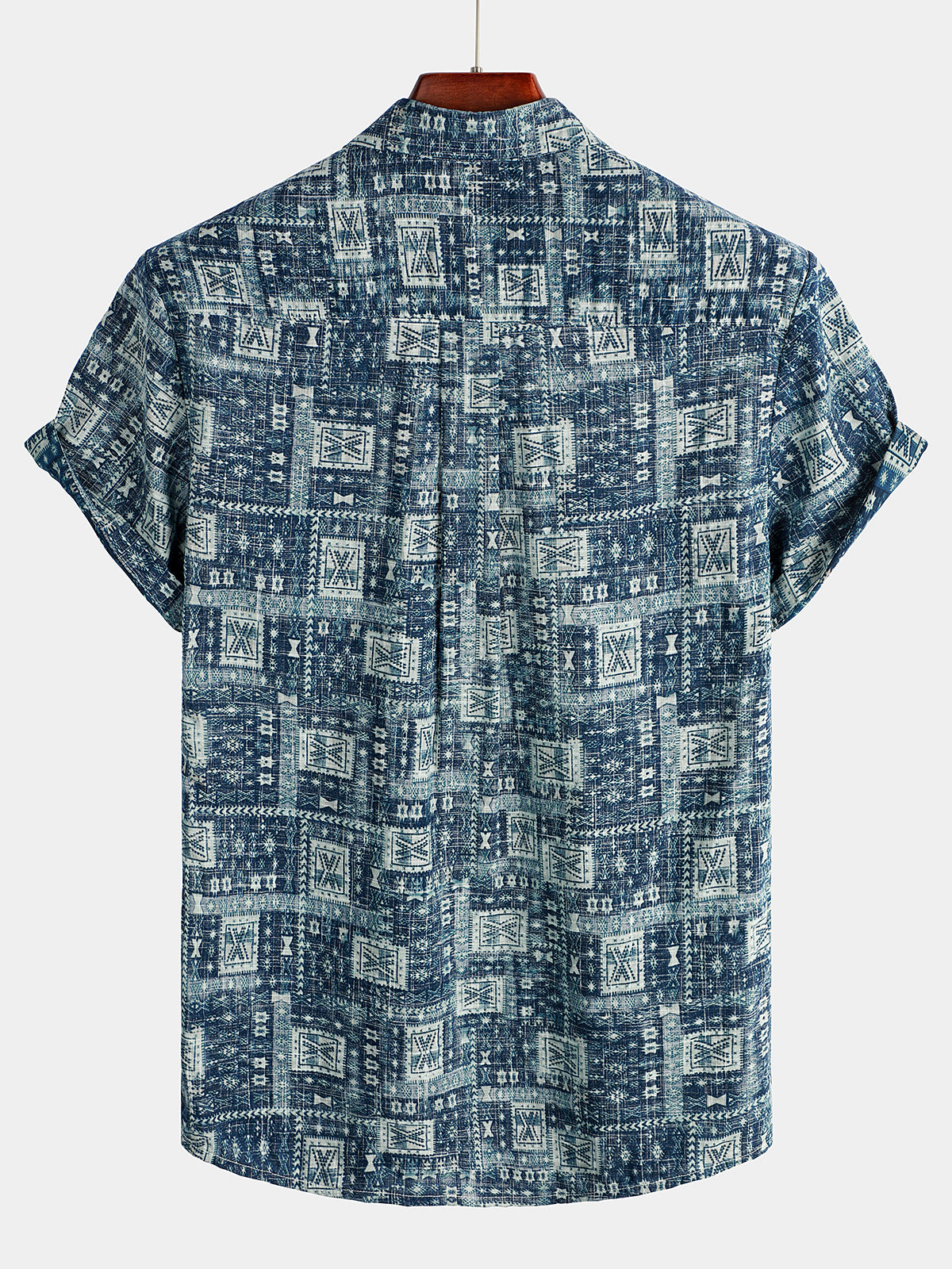 Men's Casual Retro Holiday Pocket Short Sleeve Shirt