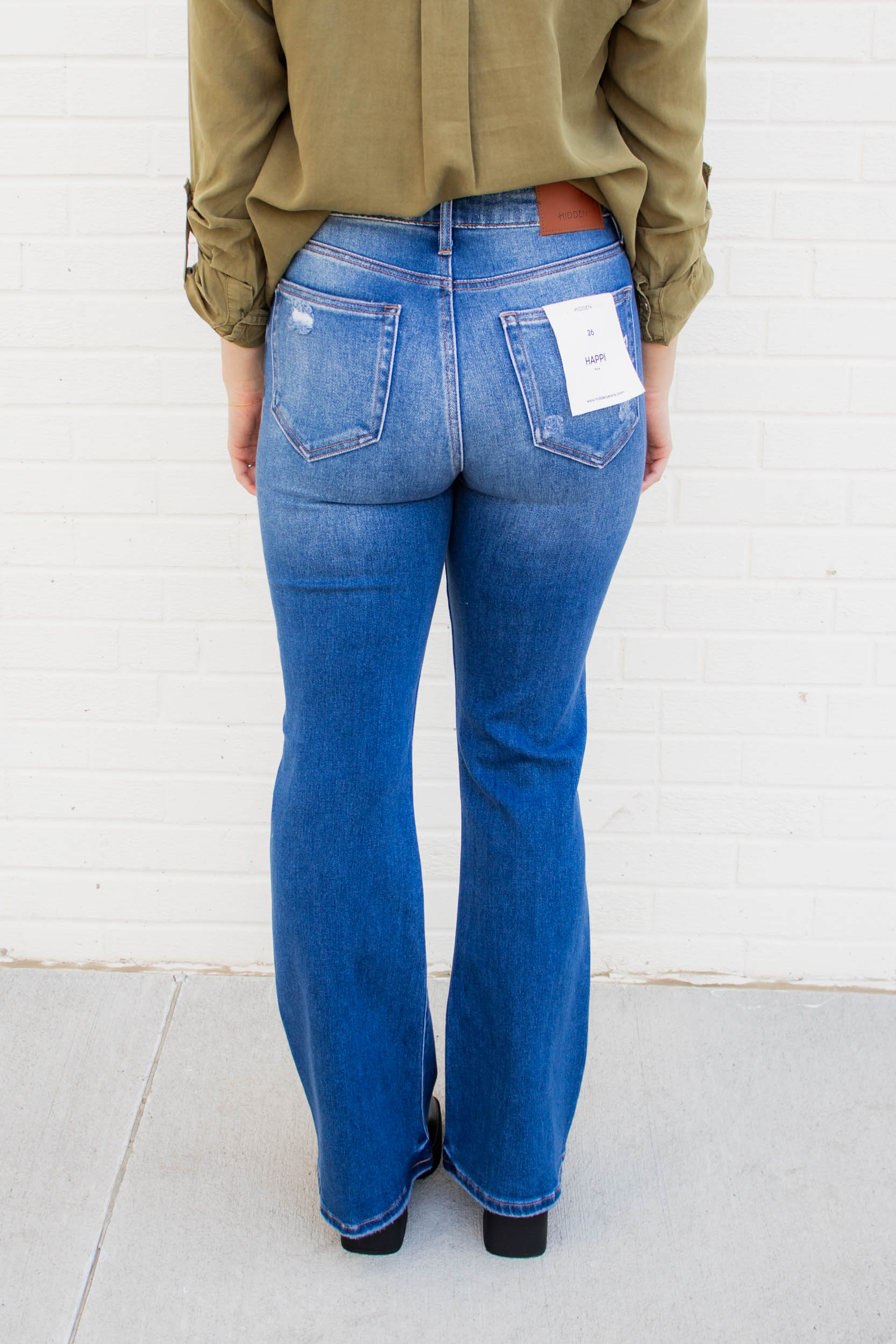 Happi High Rise Flare Jeans | Medium Dark