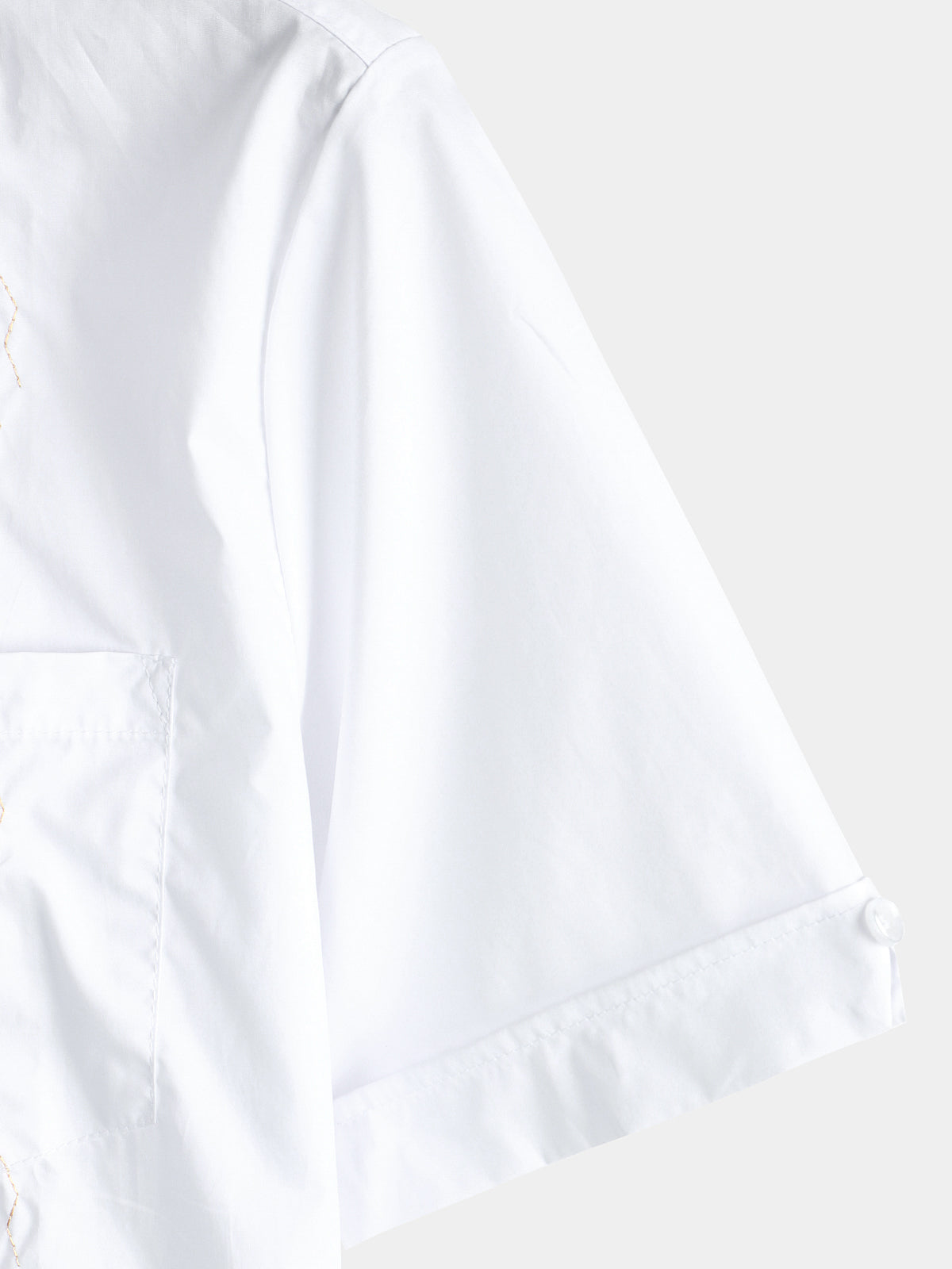 Men's Cotton Guayabera Geometric Embroidered Short Sleeve Button Up Pocket Summer Beach Shirt