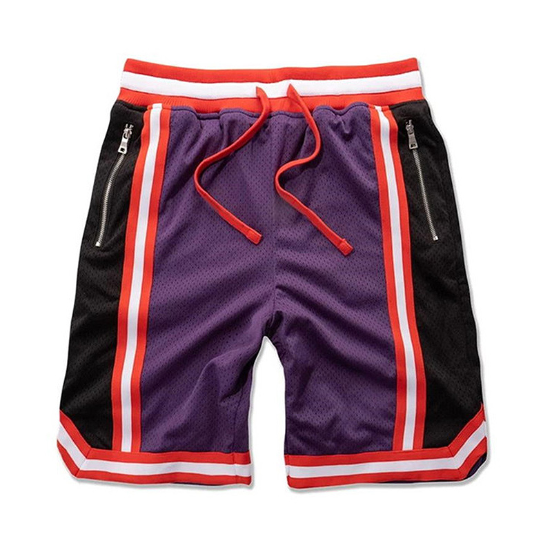 Contrast Panel Mesh Basketball Shorts