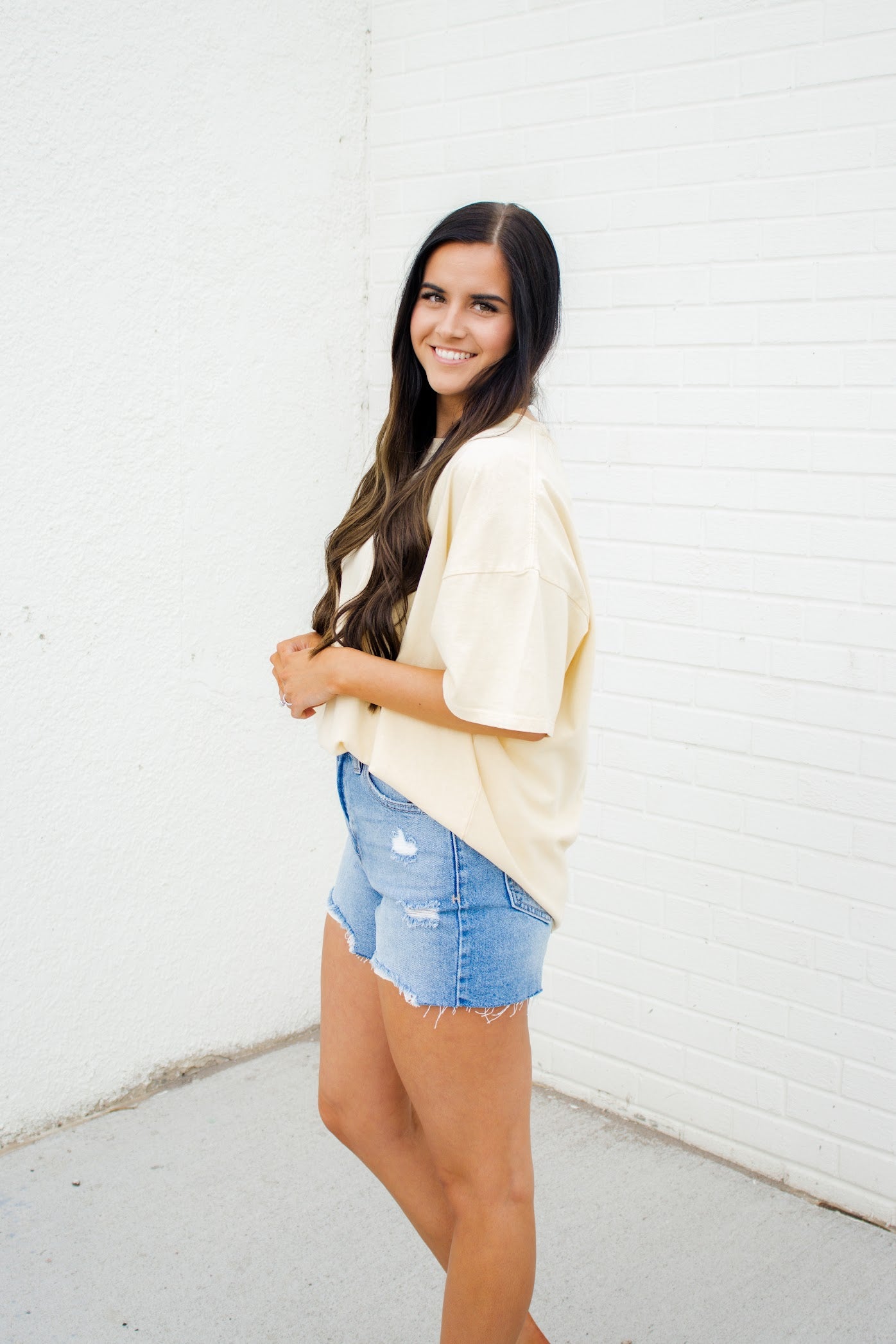 Leah Oversized Tee | Creamy Corn