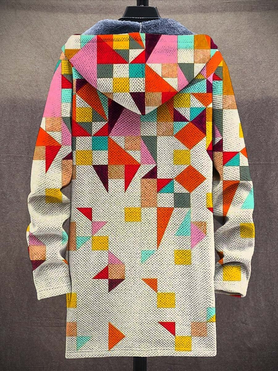 Men's Art Color Long-Sleeved Fleece Sweater Coat Cardigan