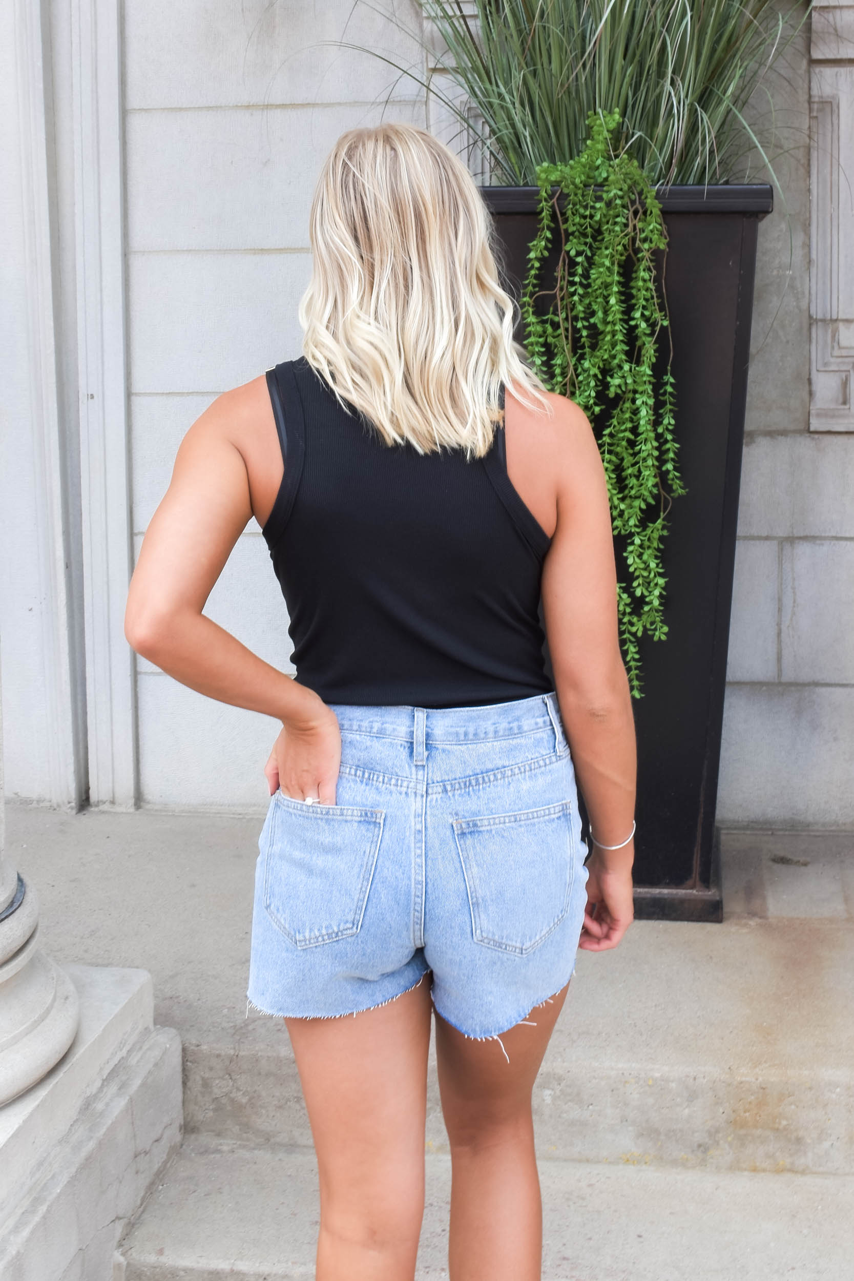 Ava Tank Ribbed Bodysuit | Black
