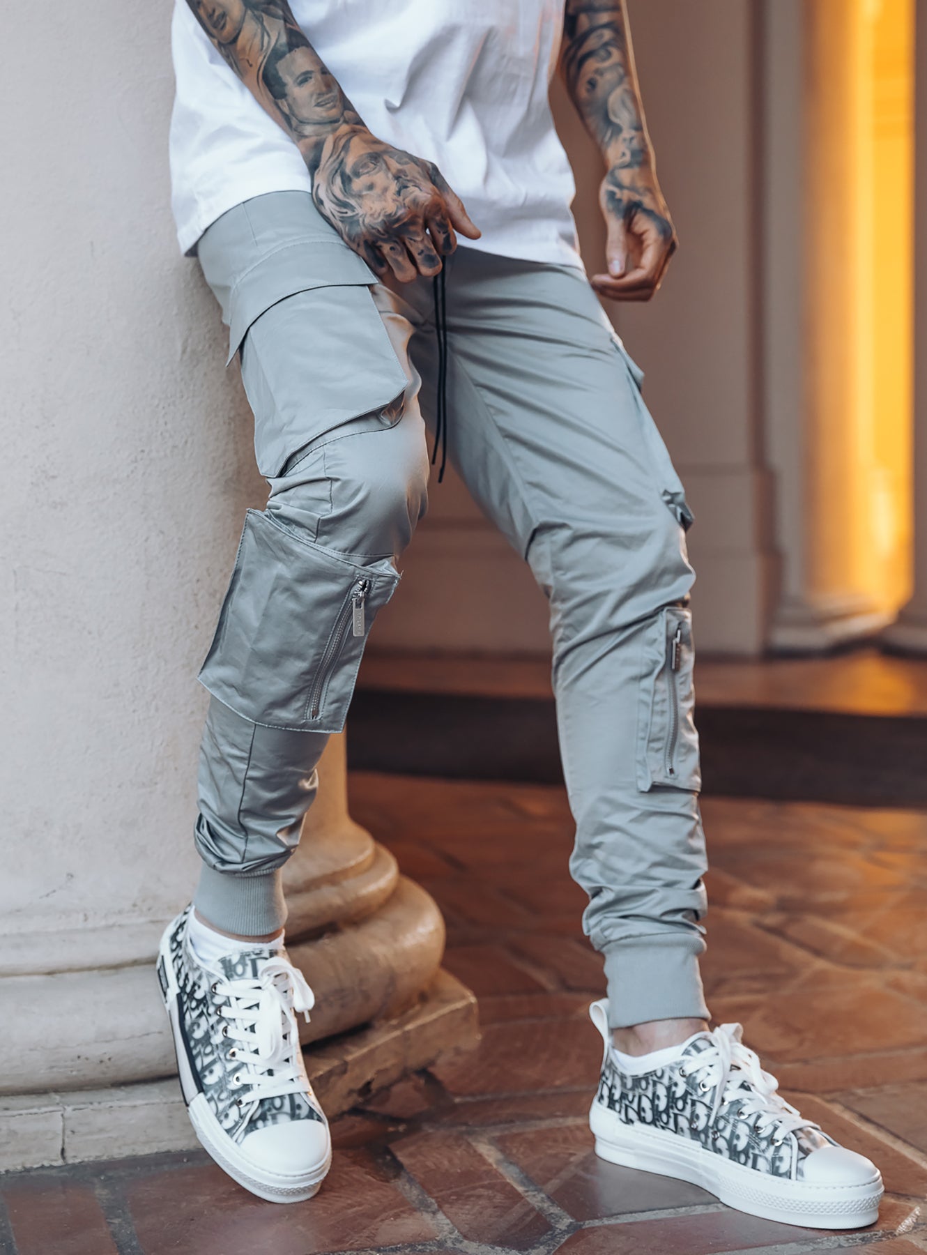 Utility Cargo Pants V9 in Silver