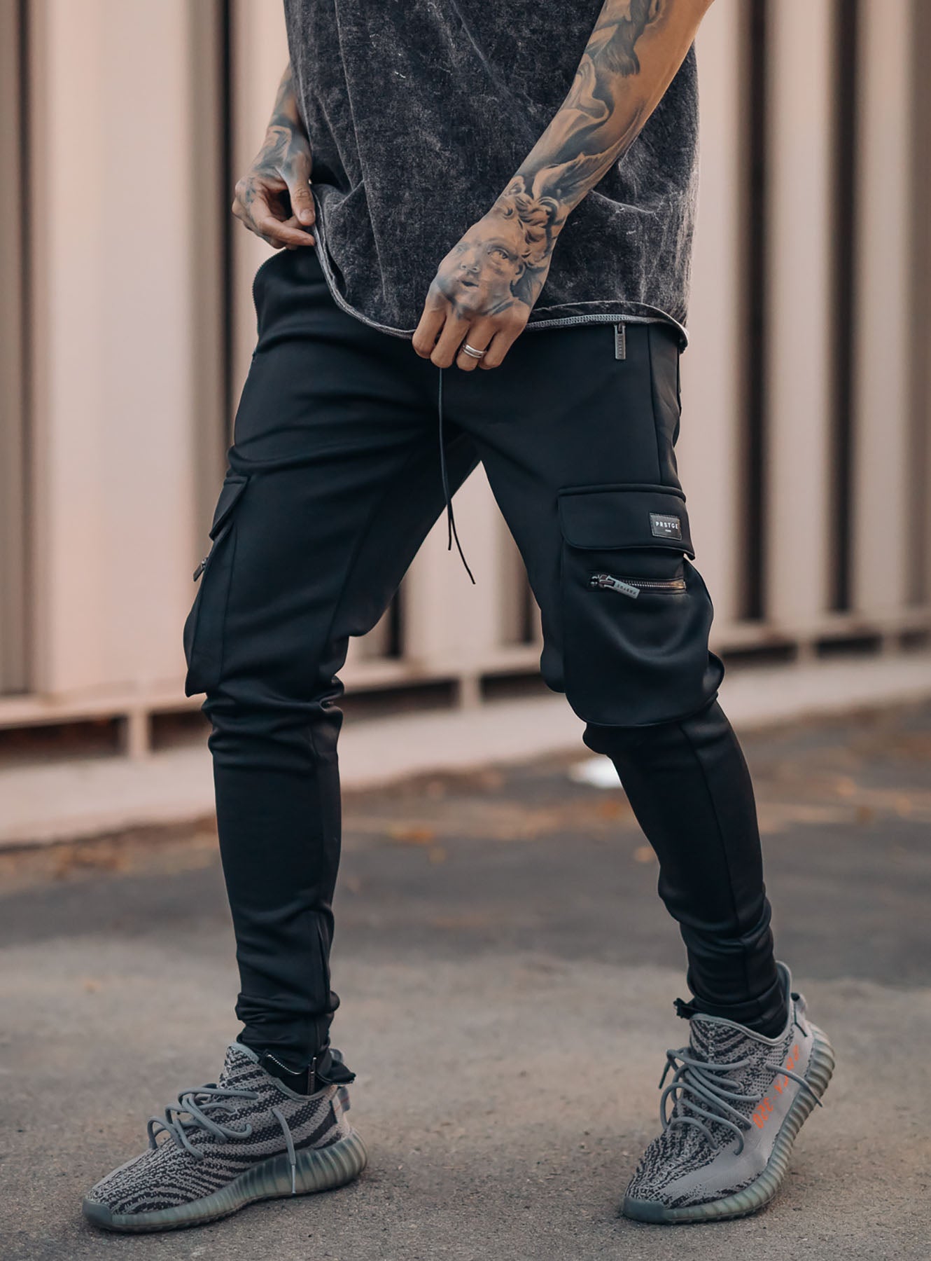 Utility Cargo Track Pants V8 in Black
