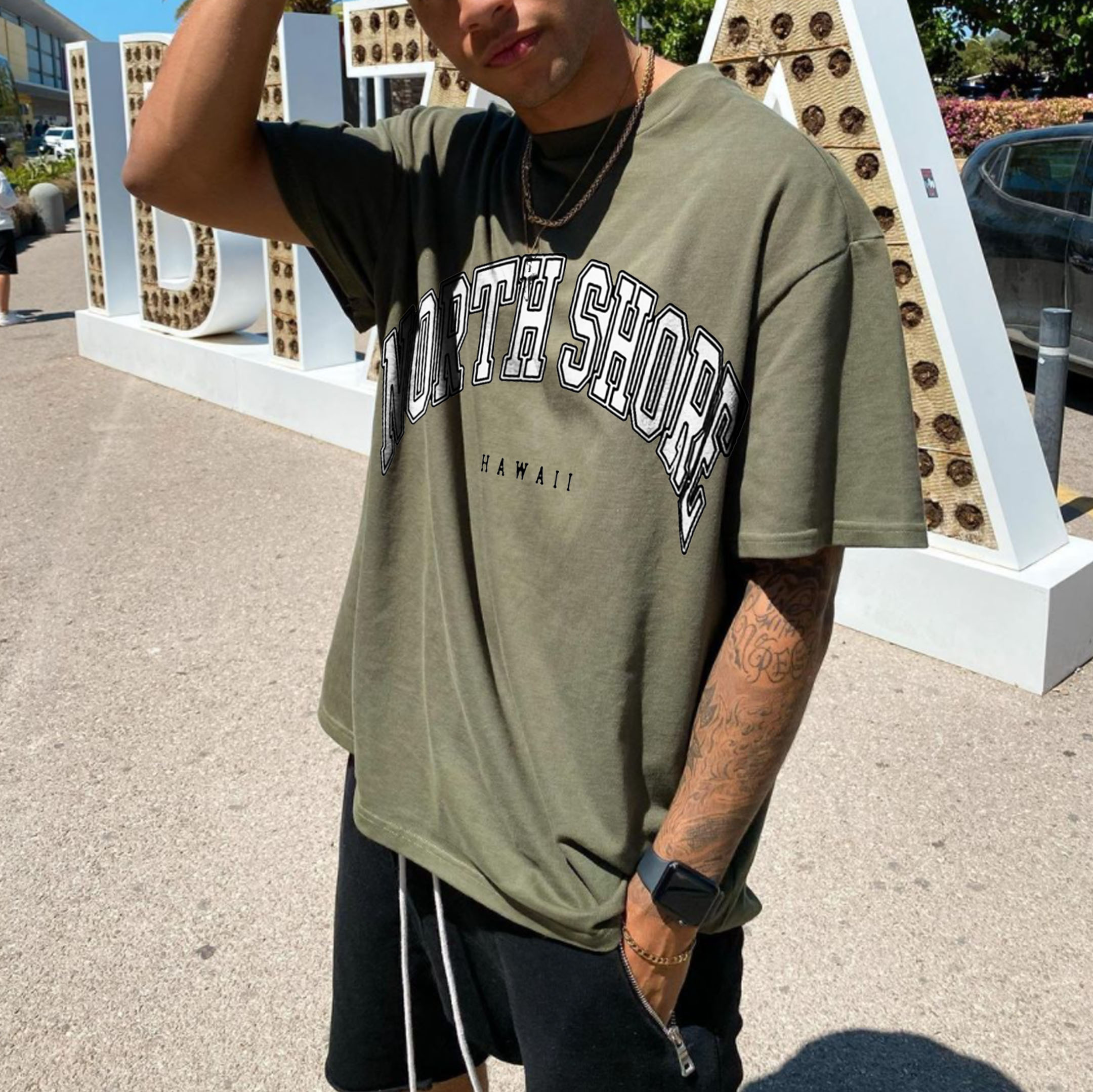 Retro Oversized NORTH SHORE Men's T-shirt