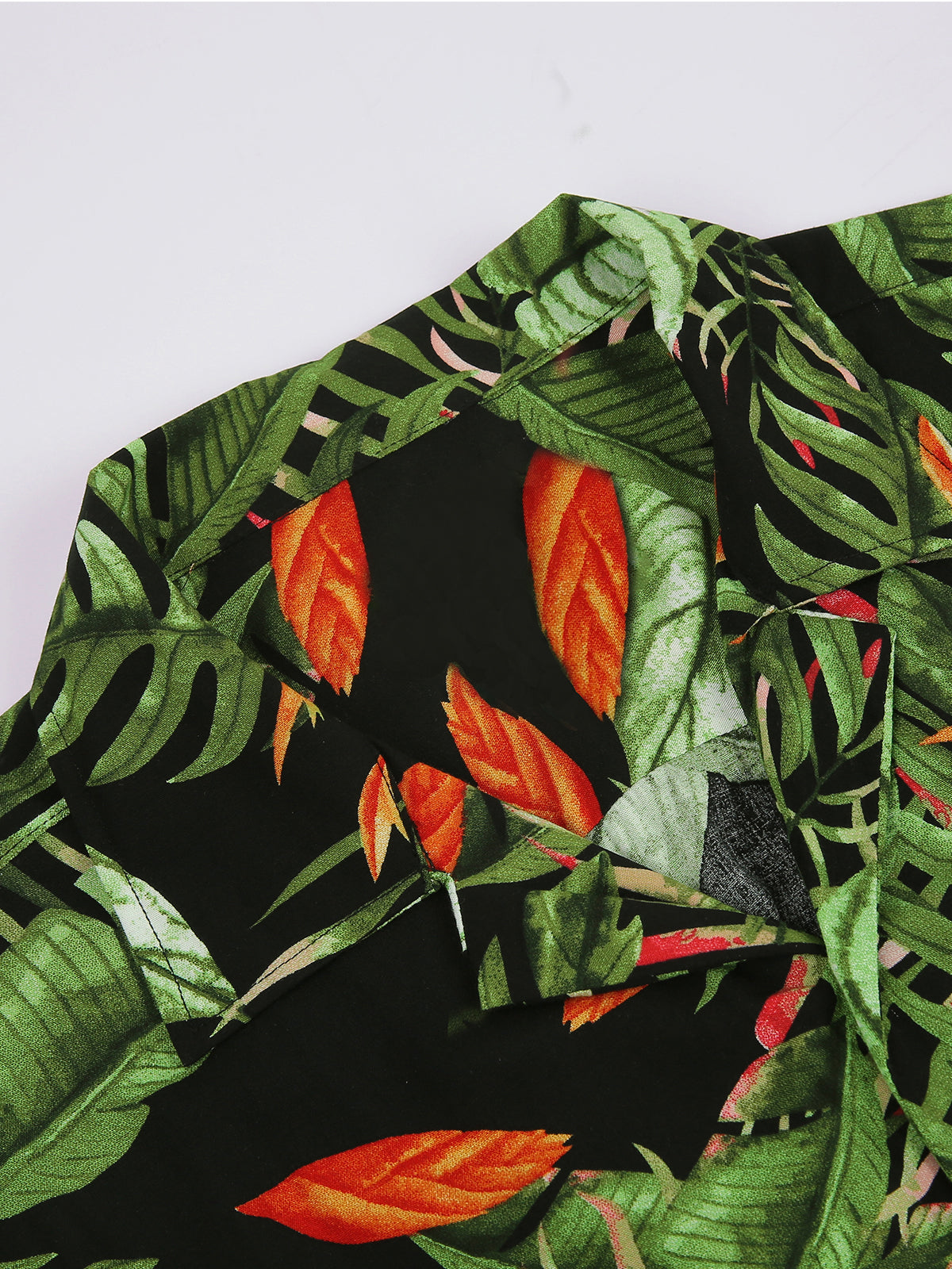 Men's Casual Holiday Tropical Green Hawaiian Short Sleeve Aloha Shirt