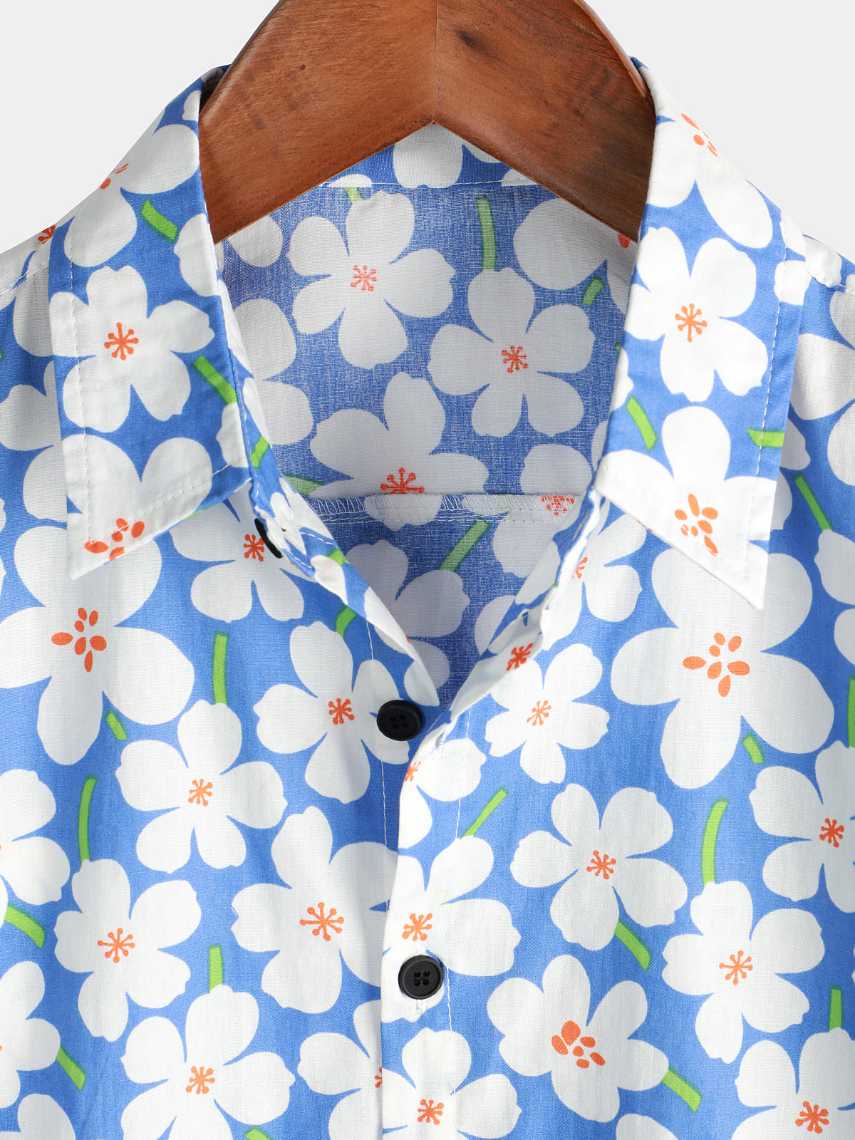 Men's Floral Print Holiday Flower Casual Short Sleeve Shirt