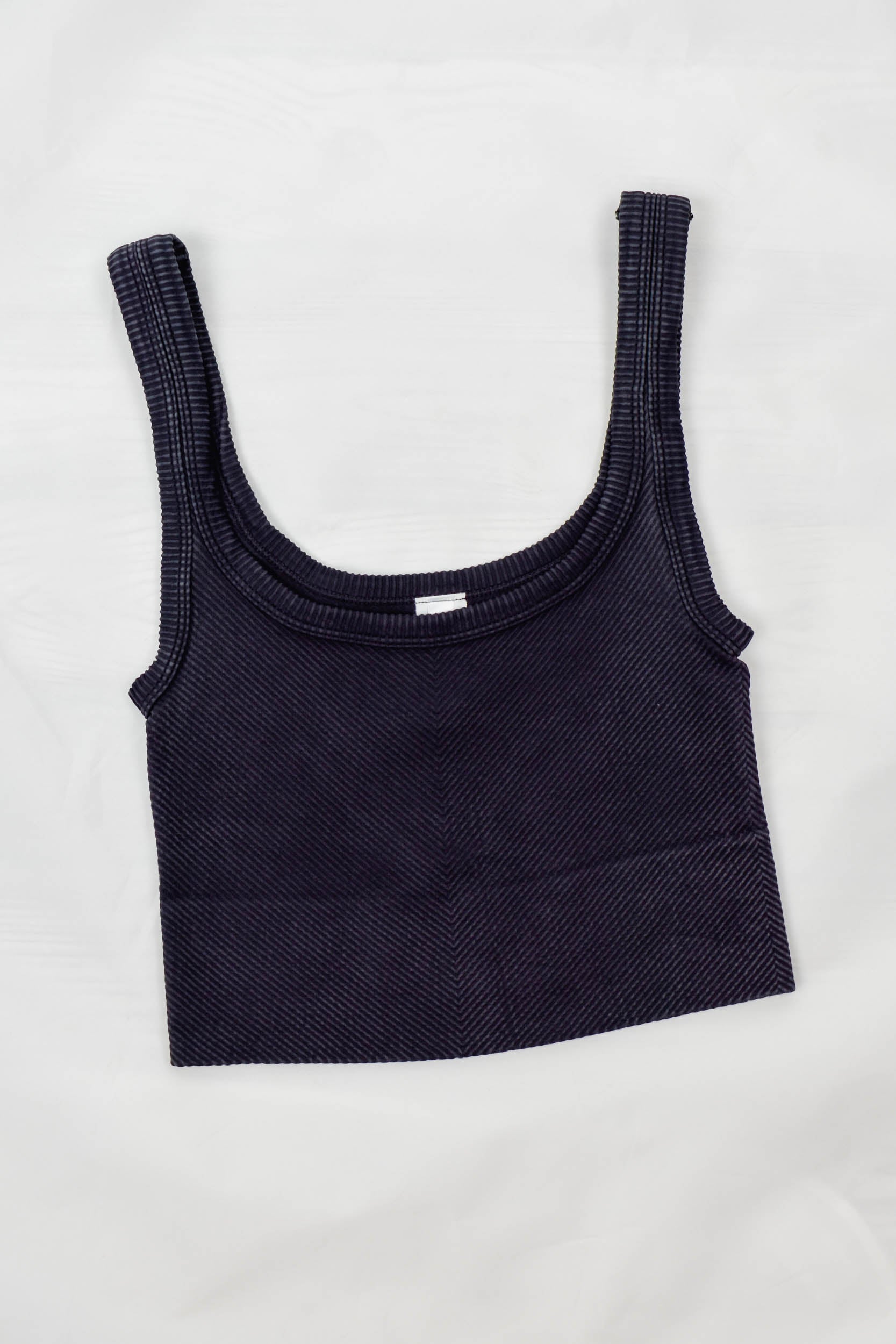 Astrid Chevron Crop Top | Vintage Black