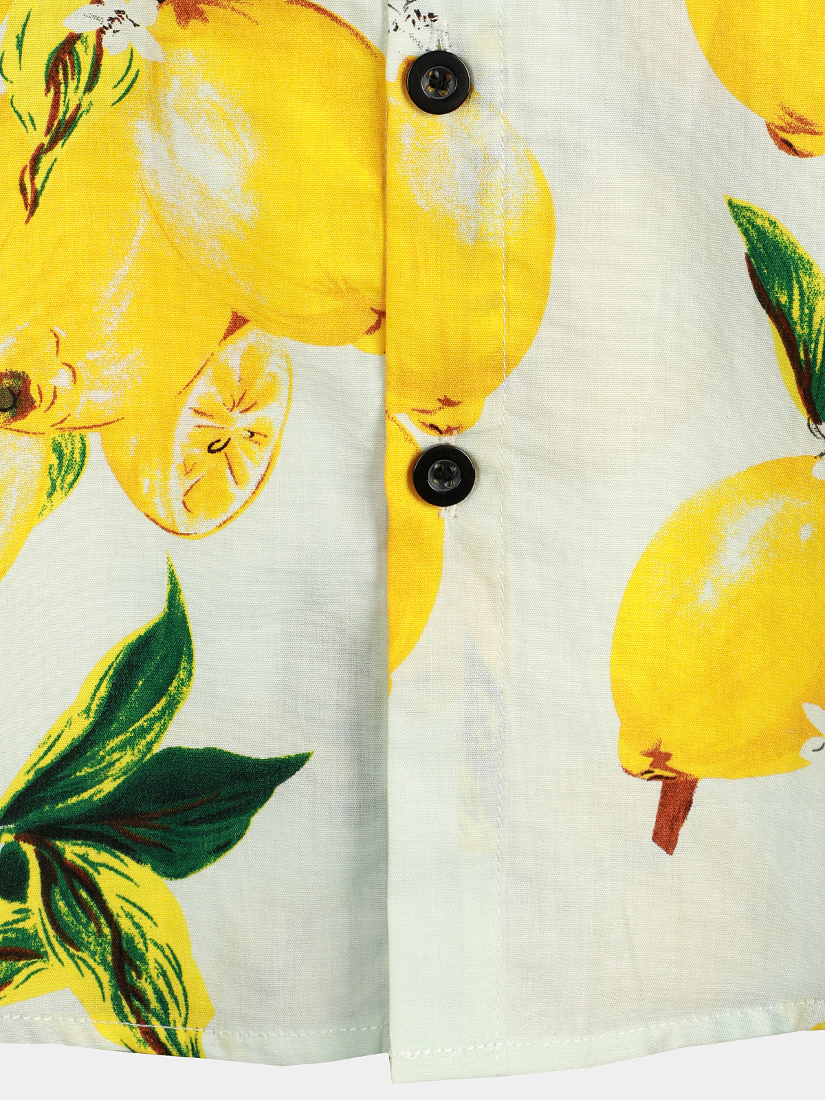 Men's Lemon Print Short Sleeve Button Up Beach Summer Hawaiian Shirt