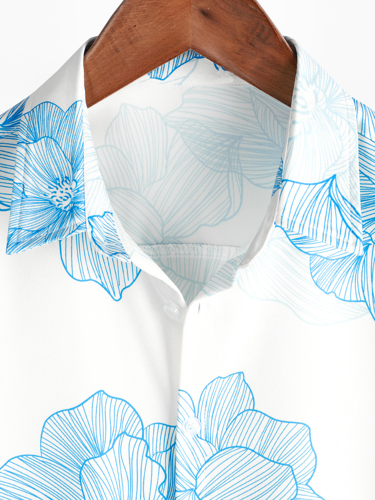 Men's Floral Print Casual Vacation Short Sleeve White Summer Flower Hawaiian Shirt