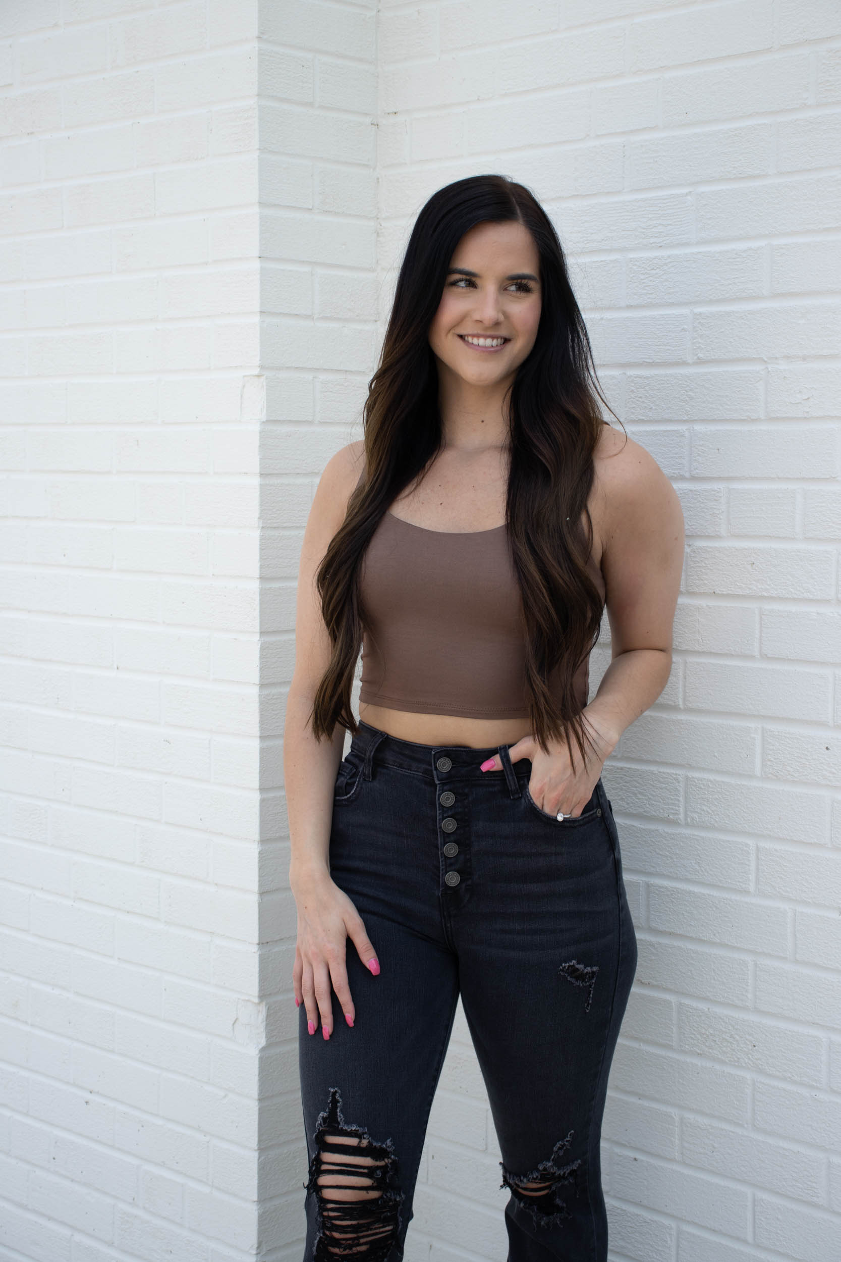 Erin Crop Tank Top | Chestnut