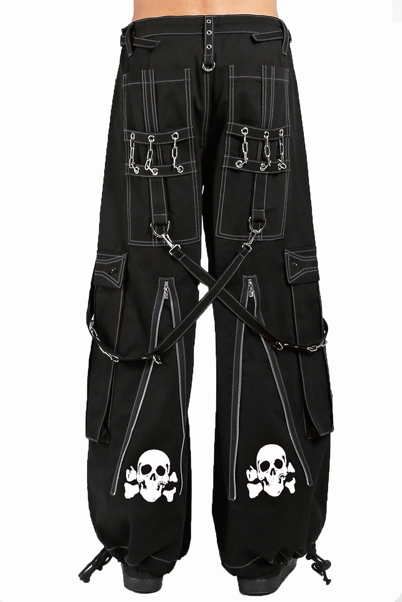 Back Up Skull Pants Black / White