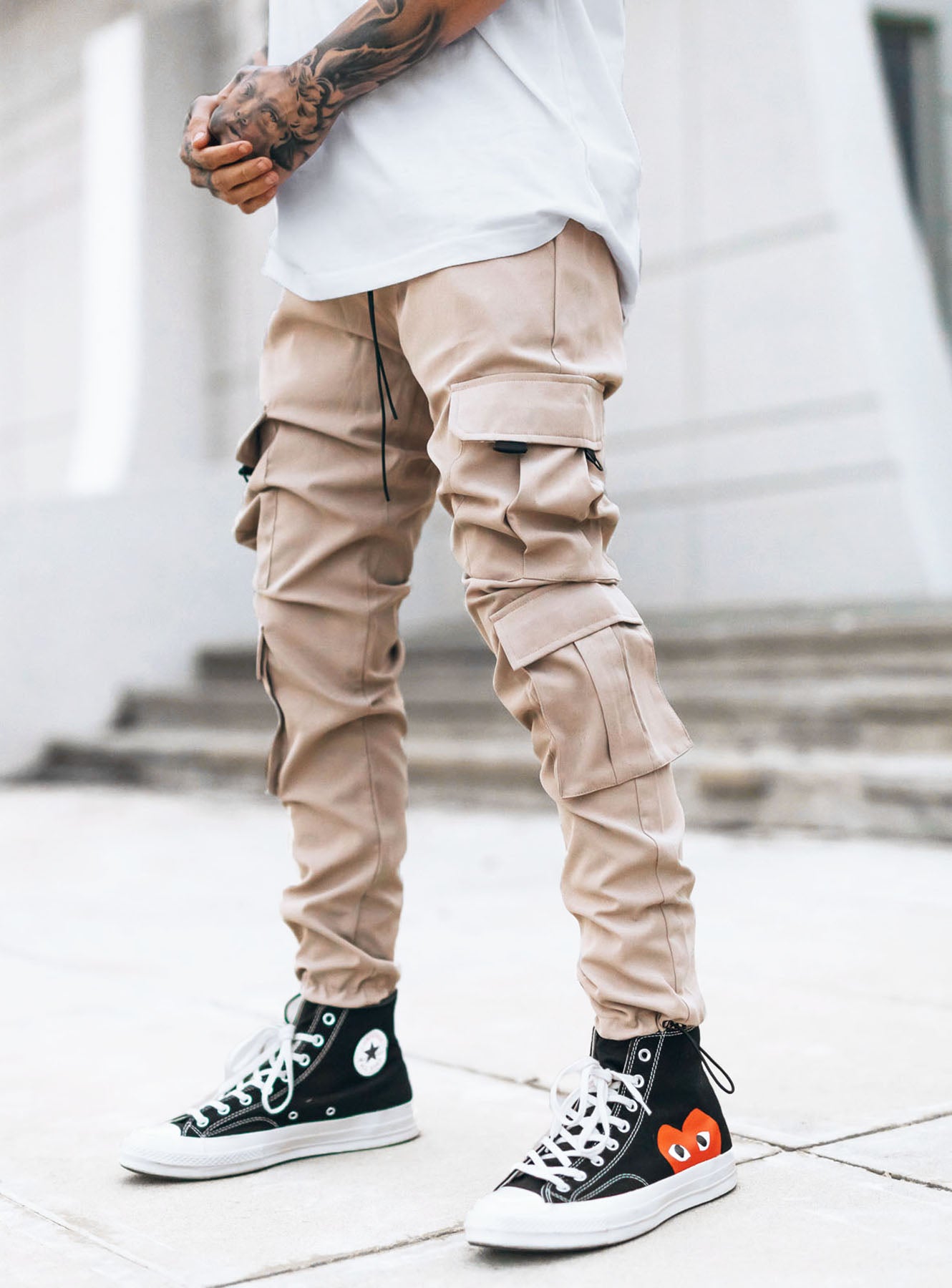 Utility Cargo Pants V10 in Beige