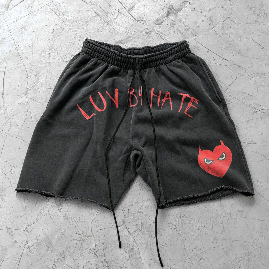 Street Trend Vintage Print Sports Shorts