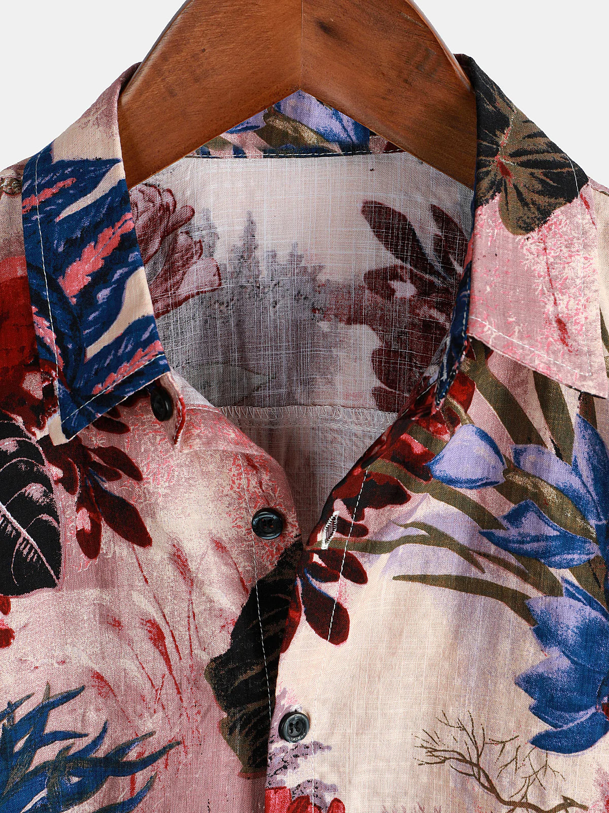 Men's Floral Print Summer Retro Flowers Button Short Sleeve Holiday Shirt