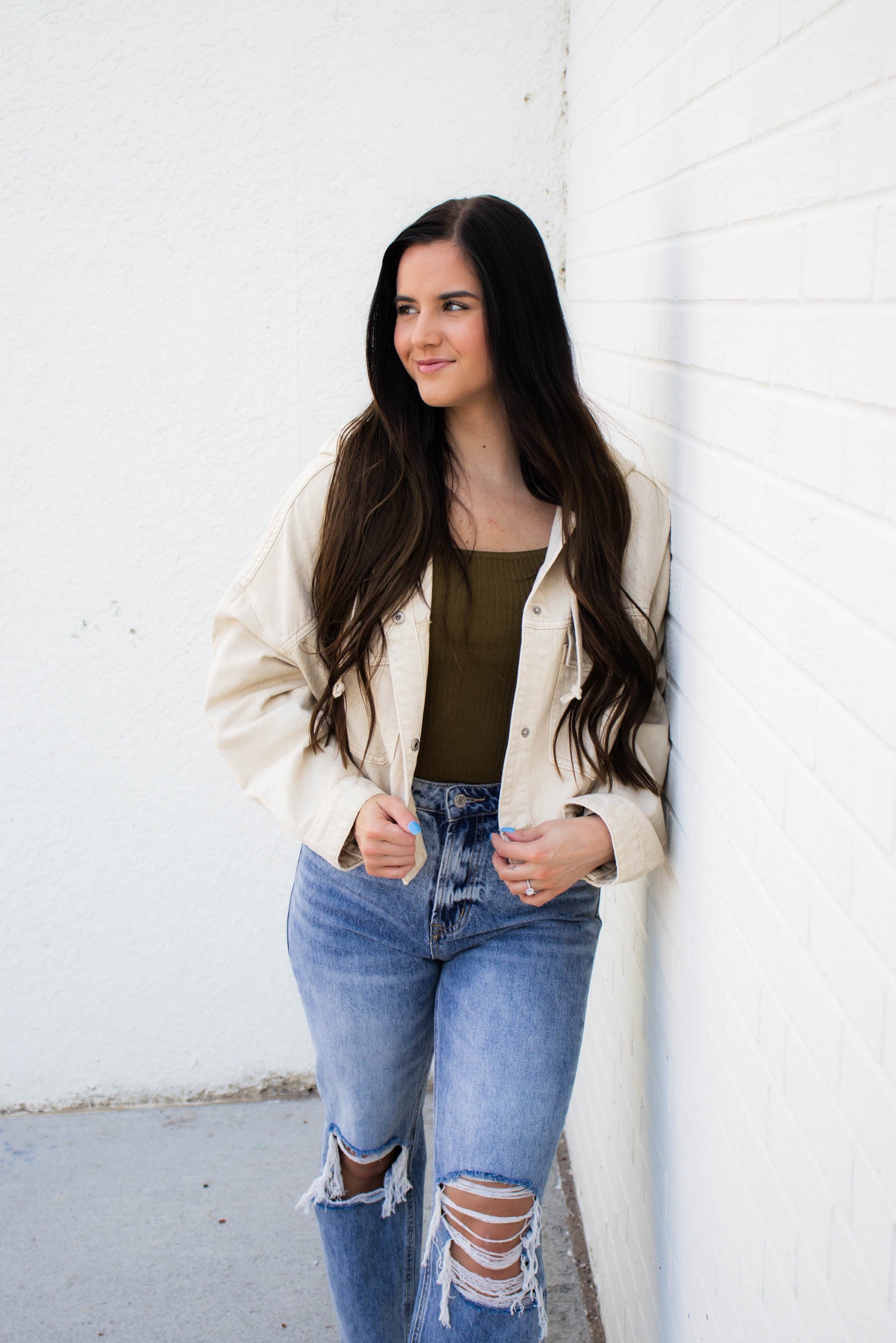 Chandler Hooded Jacket | Washed Beige