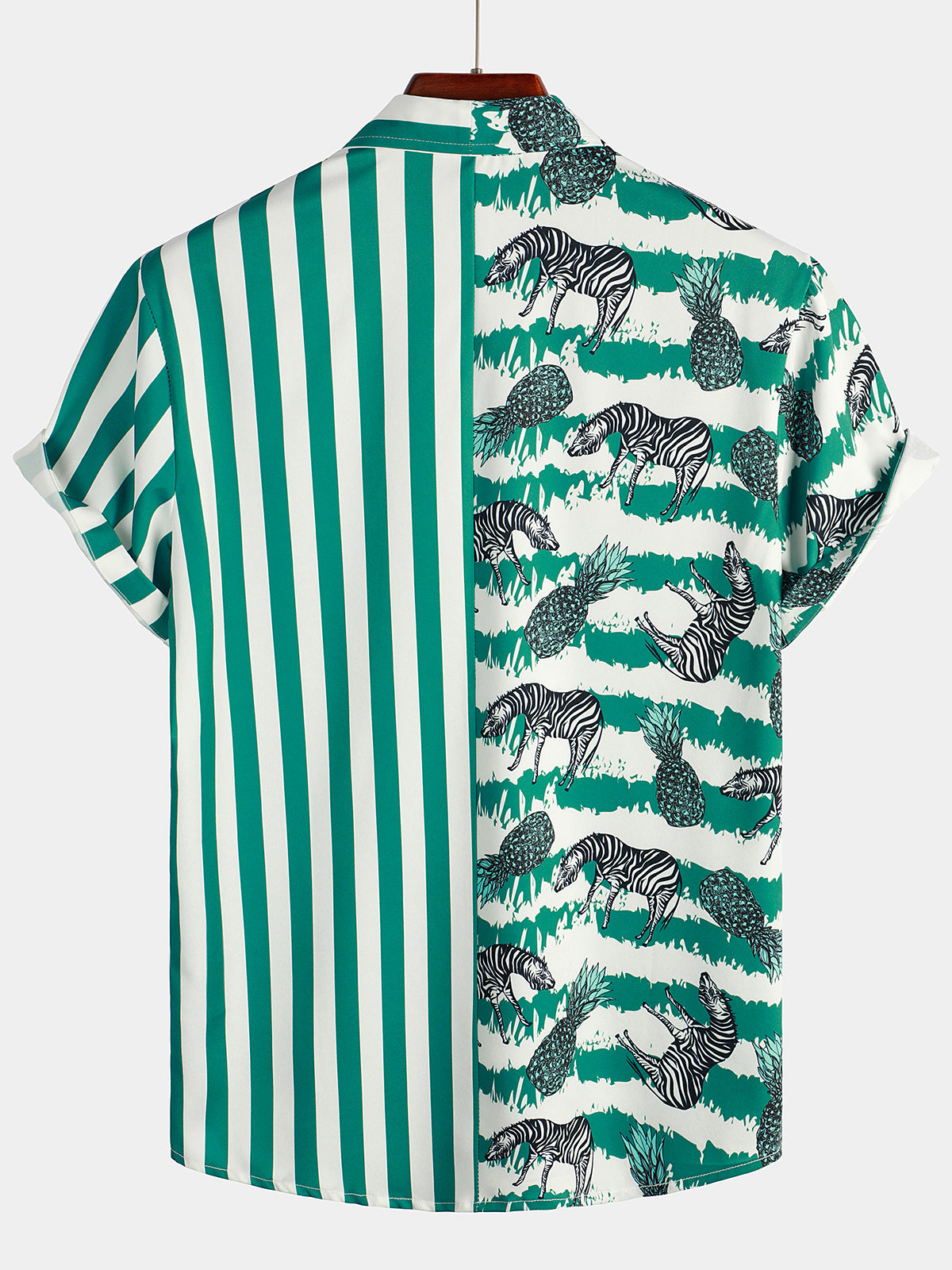 Men's Tiger & Striped Print Holiday Pocket Shirt