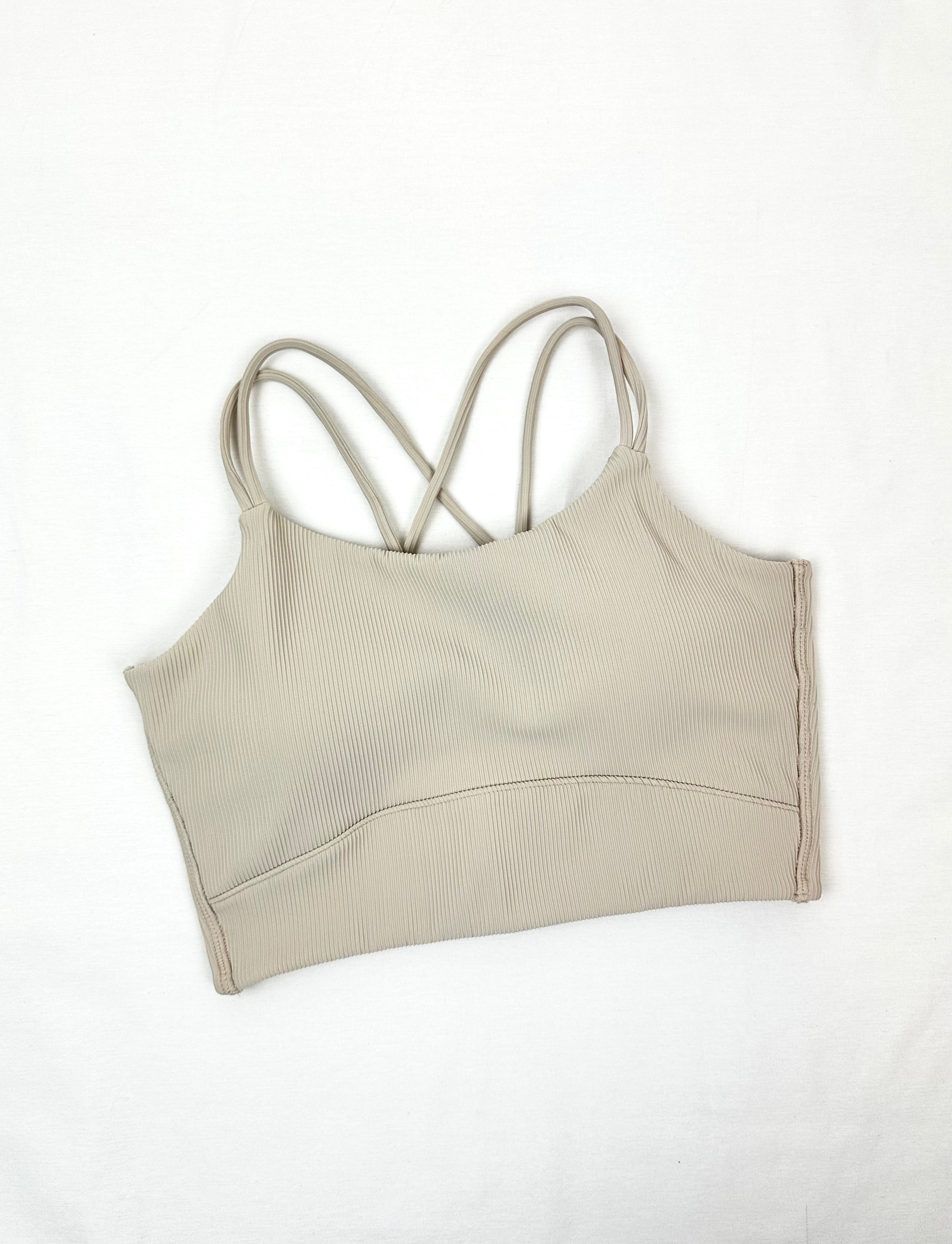 Juliet Ribbed Sports Bra | Seashell