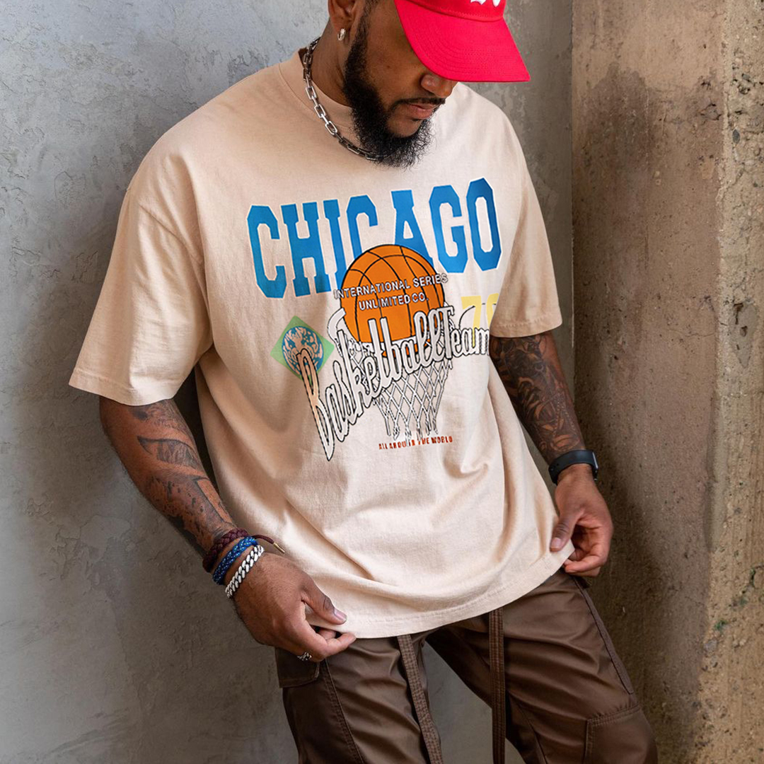 Retro Oversized Men's CHICAGO T-shirt