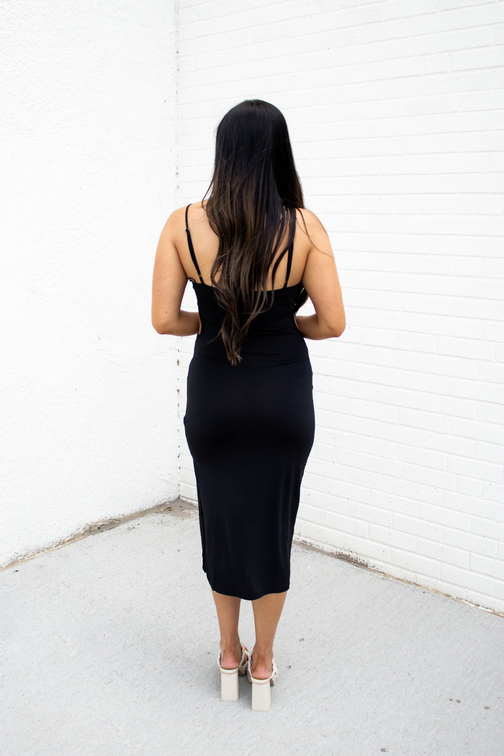 Audra Side Cutout Knotted Bodycon Dress | Black