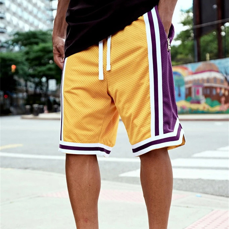 Contrast Panel Mesh Basketball Shorts
