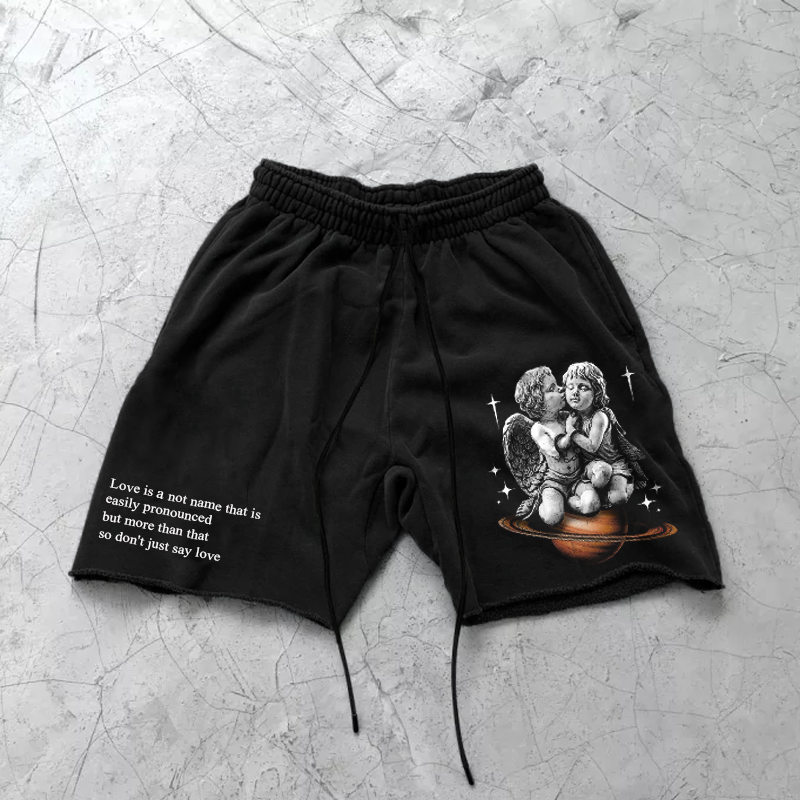 Street Wear Angels Love Sweat Shorts