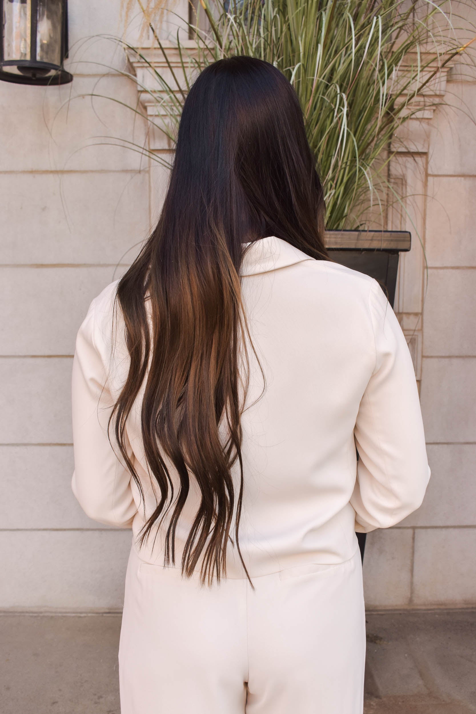Amber Woven Cropped Blazer | Off White