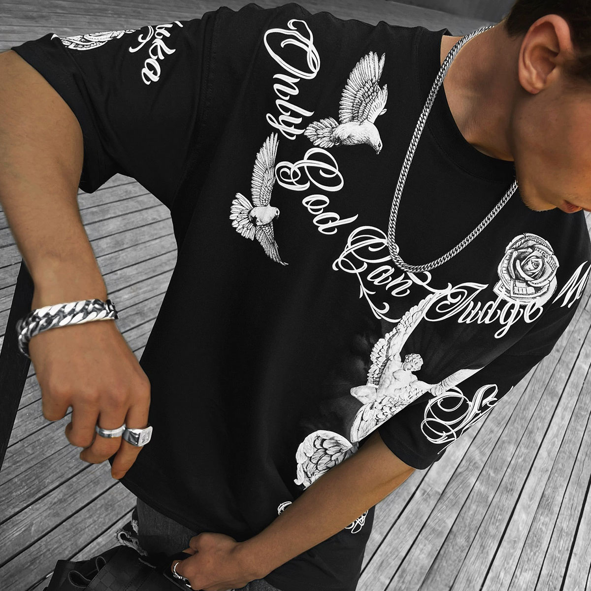 Men's Oversized Fashion Print T-Shirt