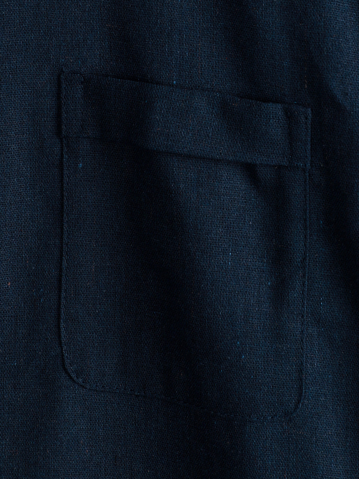 Men's Solid Color Stand Collar Half Button Pocket Front Shirt