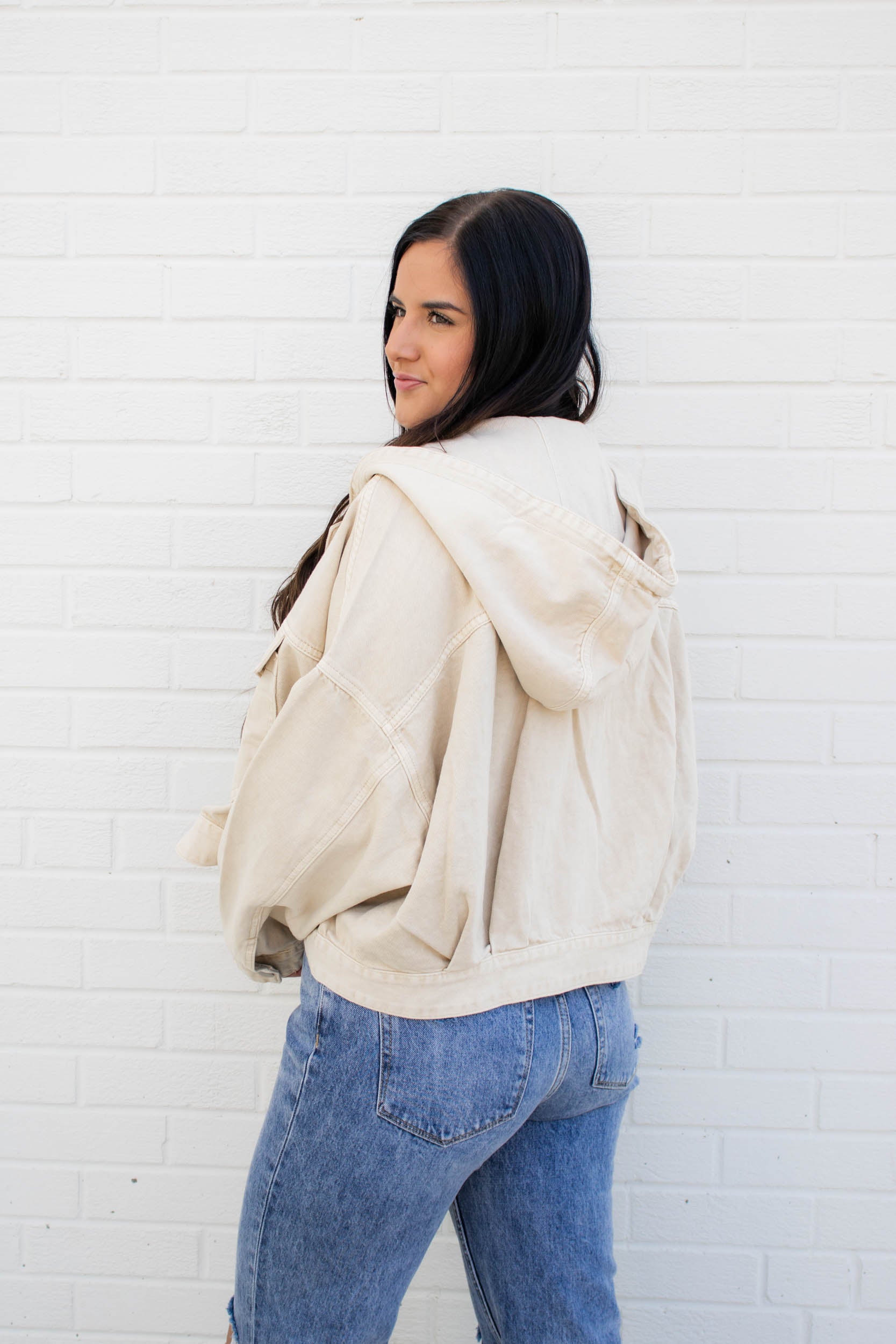 Chandler Hooded Jacket | Washed Beige