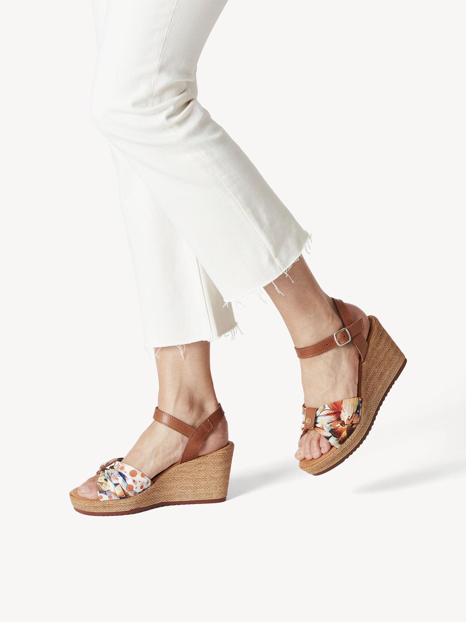 Leather Heeled Sandal - Brown