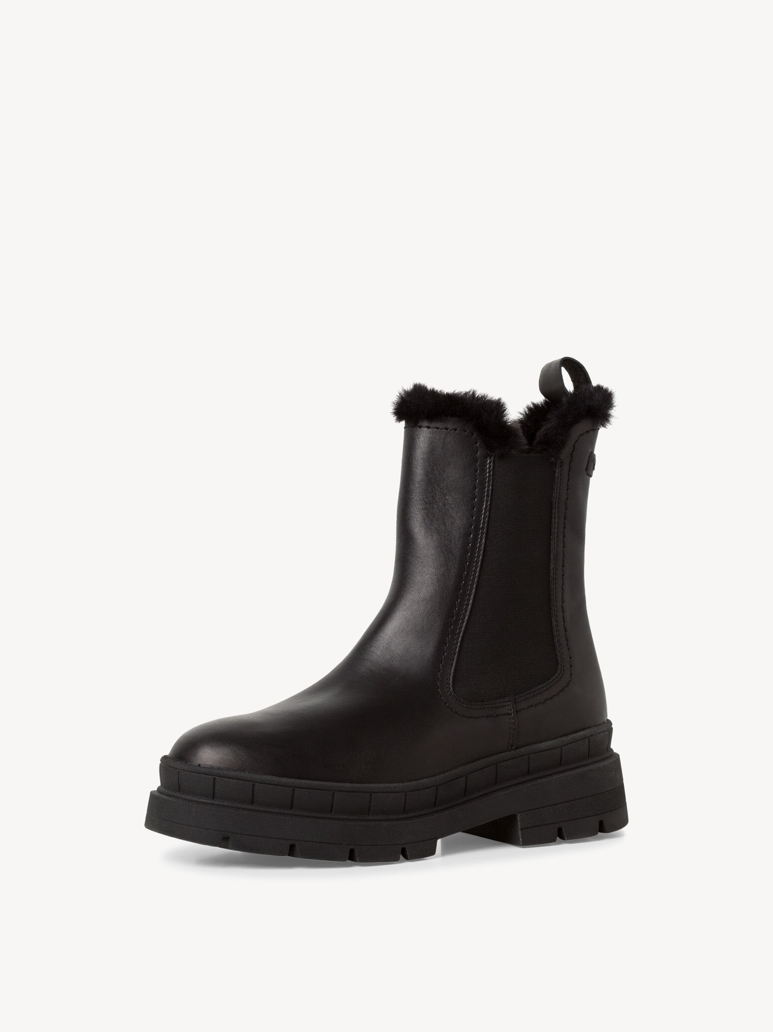 Leather Bootie - Black Warm Lining