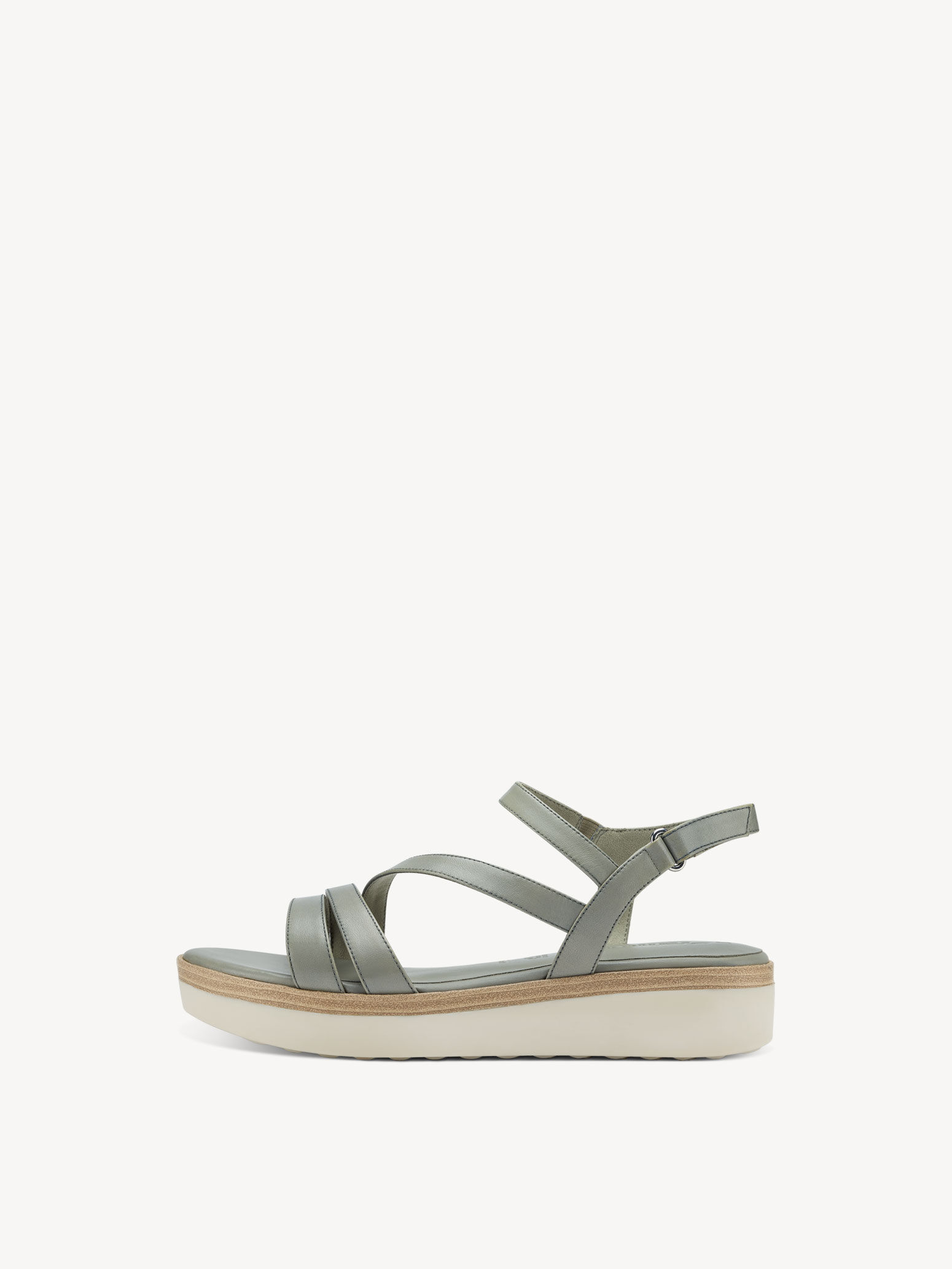 Leather Heeled Sandal - Green
