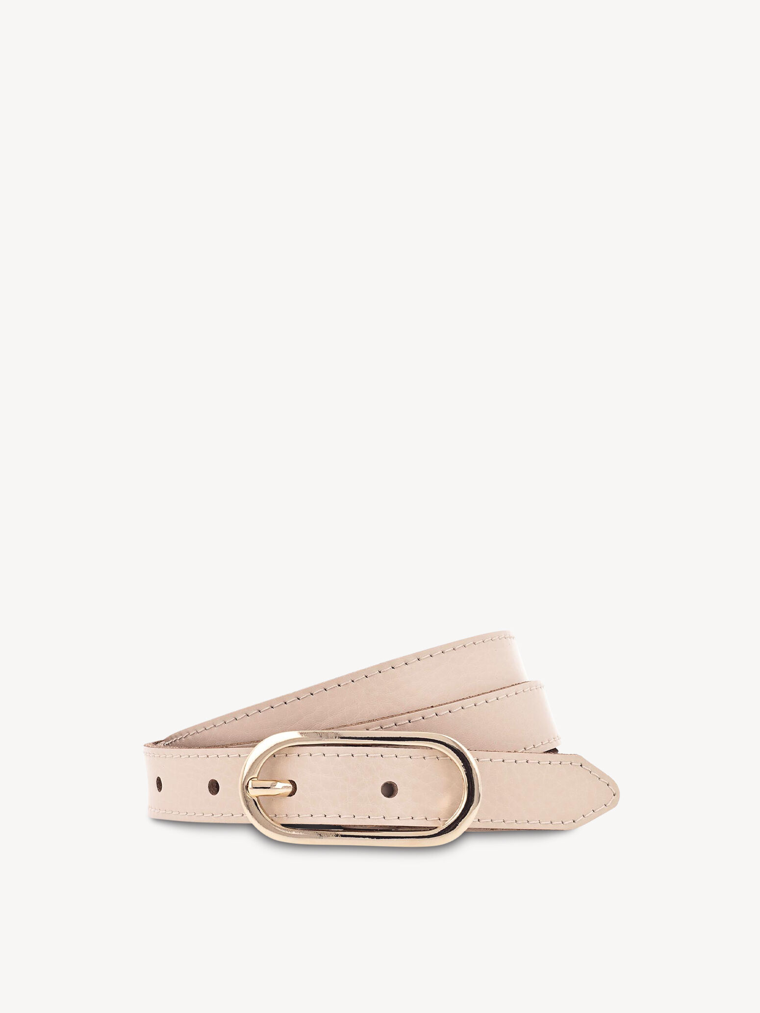 Leather Belt - Beige