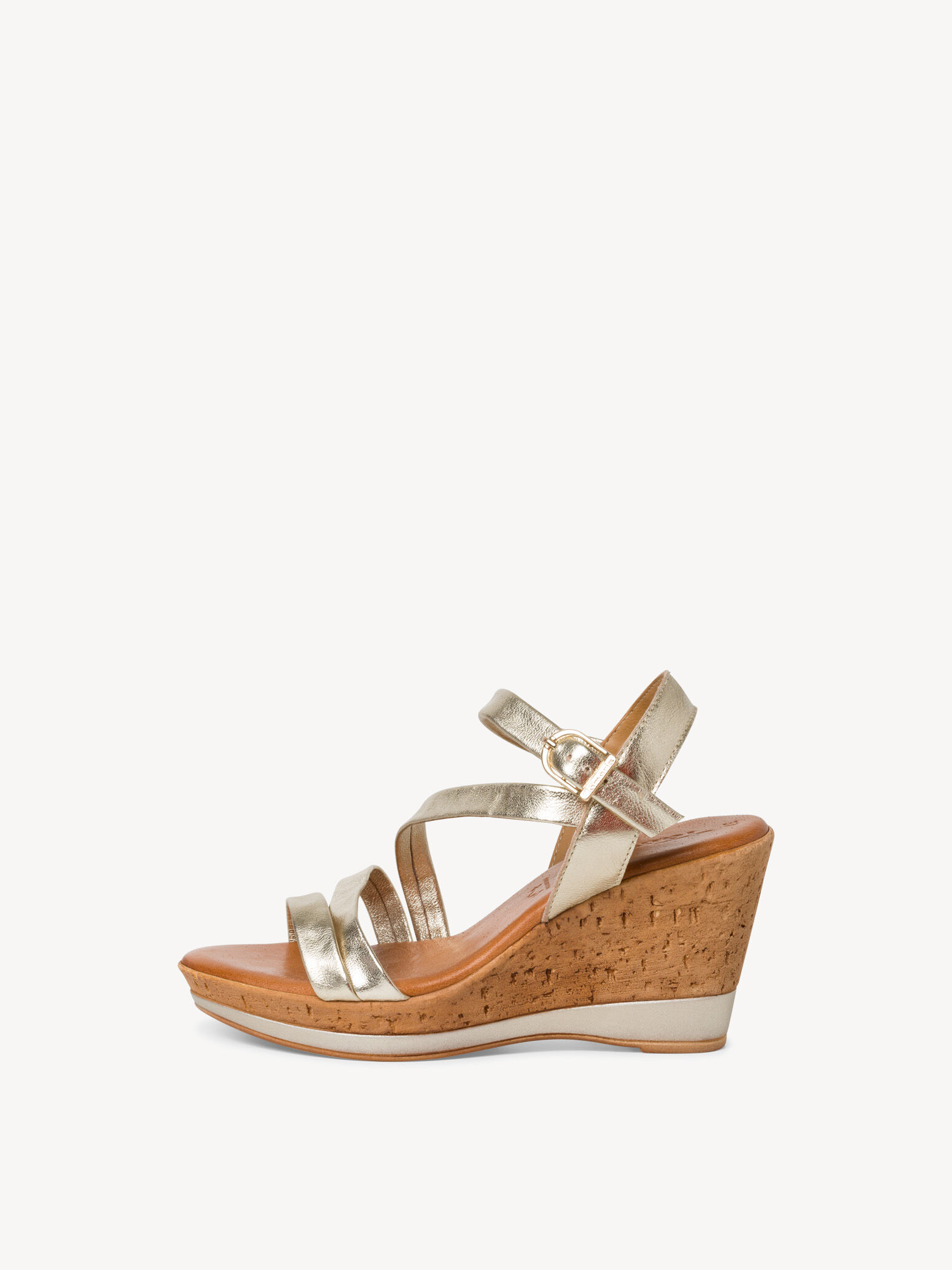 Leather Heeled Sandal - Metallic