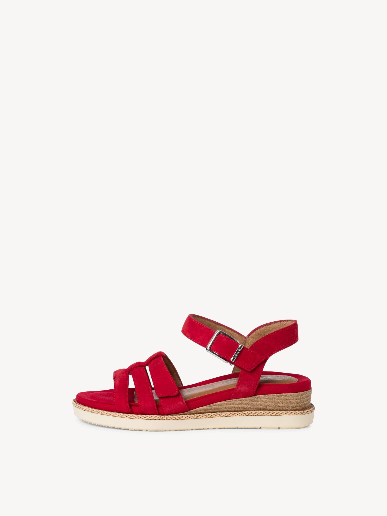 Leather Heeled Sandal - Red