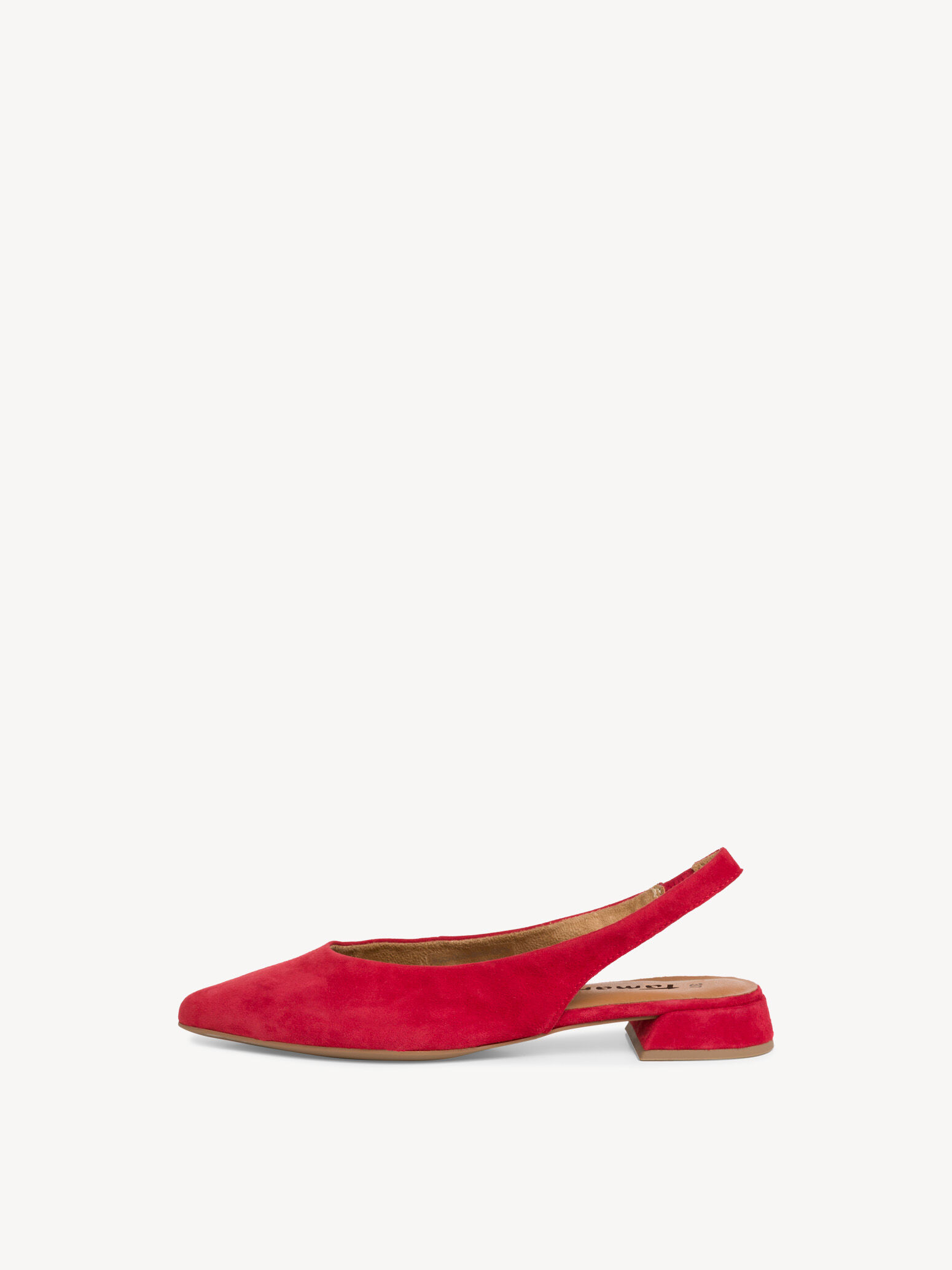 Leather Sling Pumps - Red