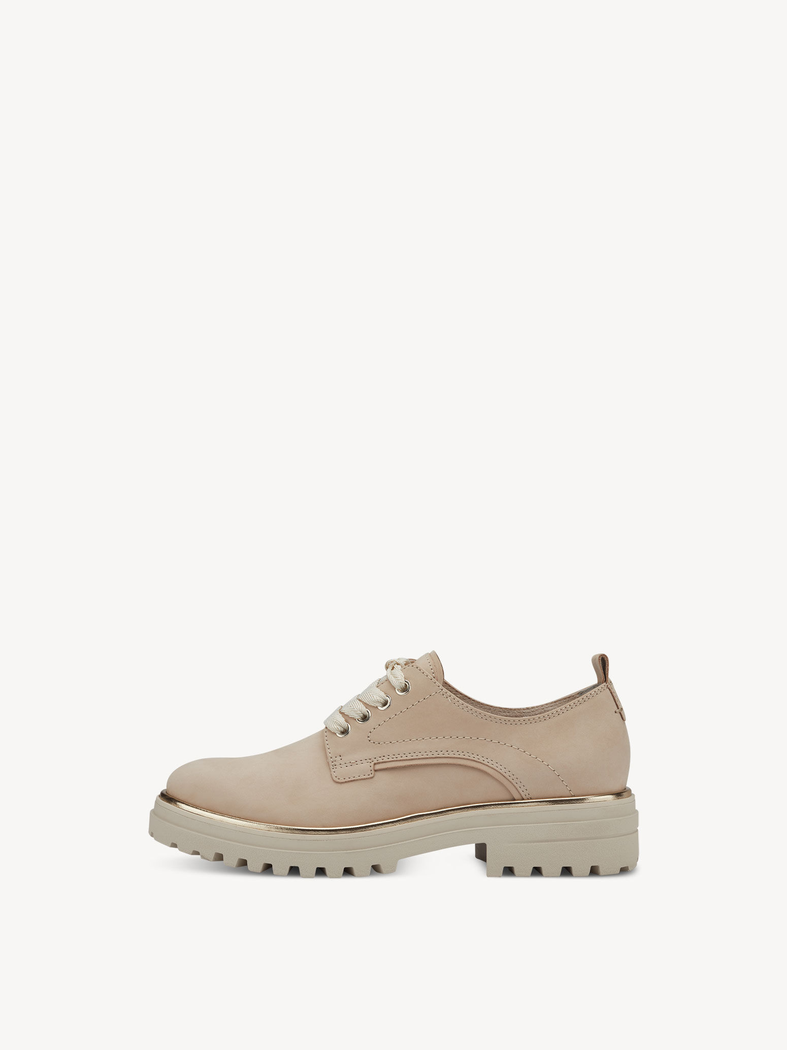 Leather Low Shoes - Beige