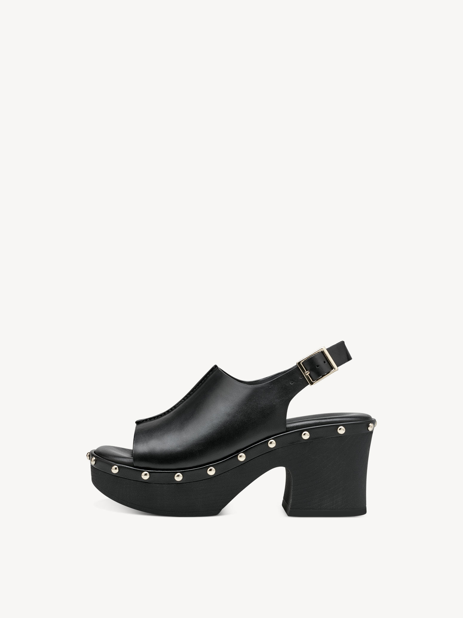 Leather Heeled Sandal - Black