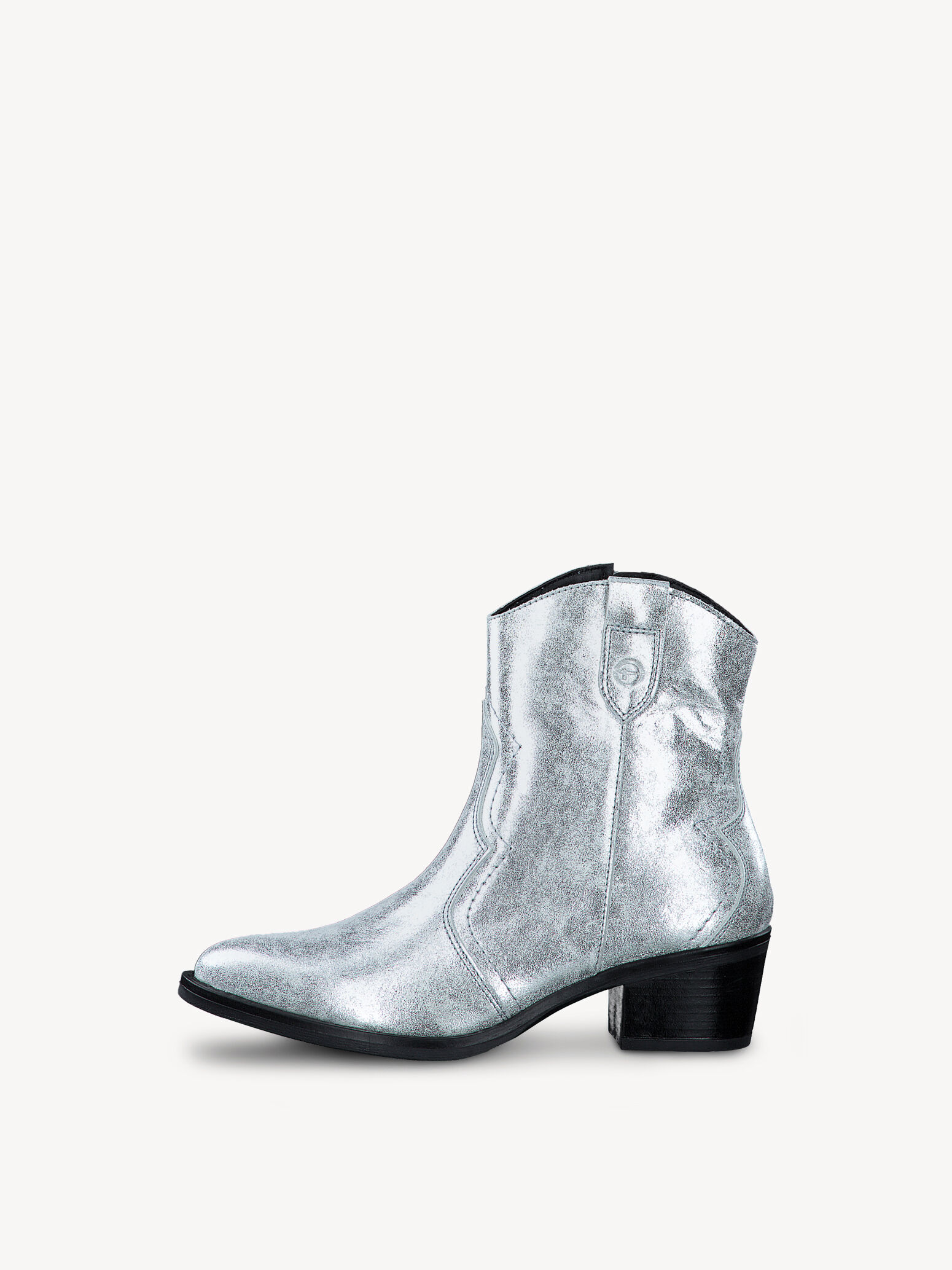 Leather Cowboy Boots - Silver