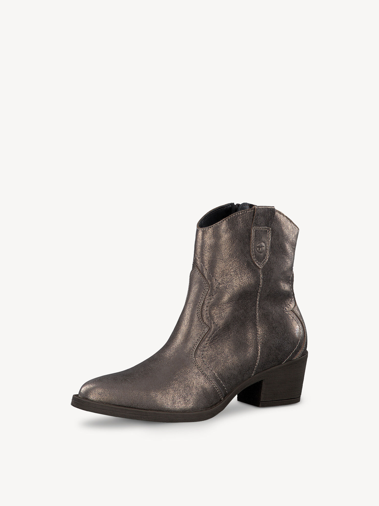 Leather Cowboy Boots - Metallic