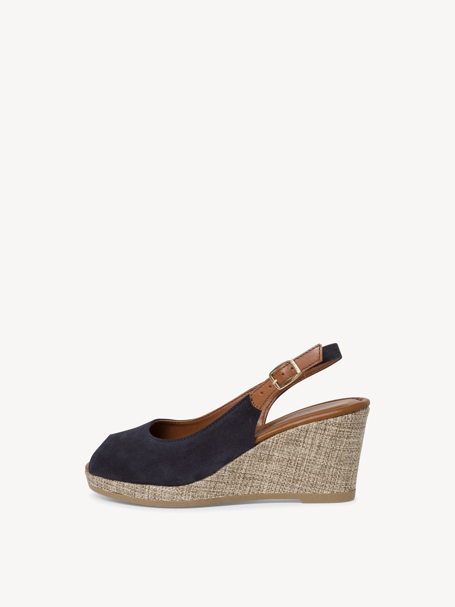 Leather Heeled Sandal - Blue