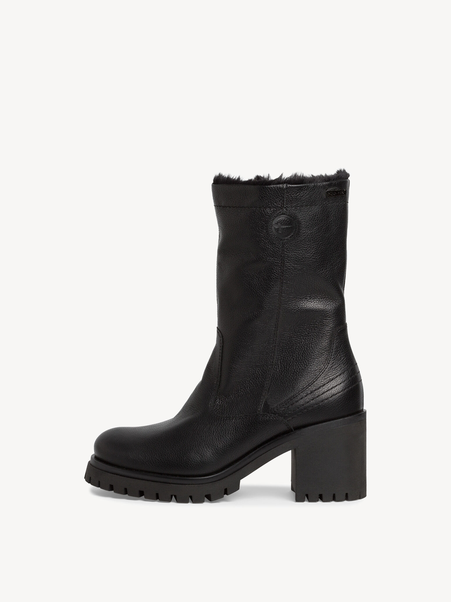 Leather Bootie - Black Warm Lining