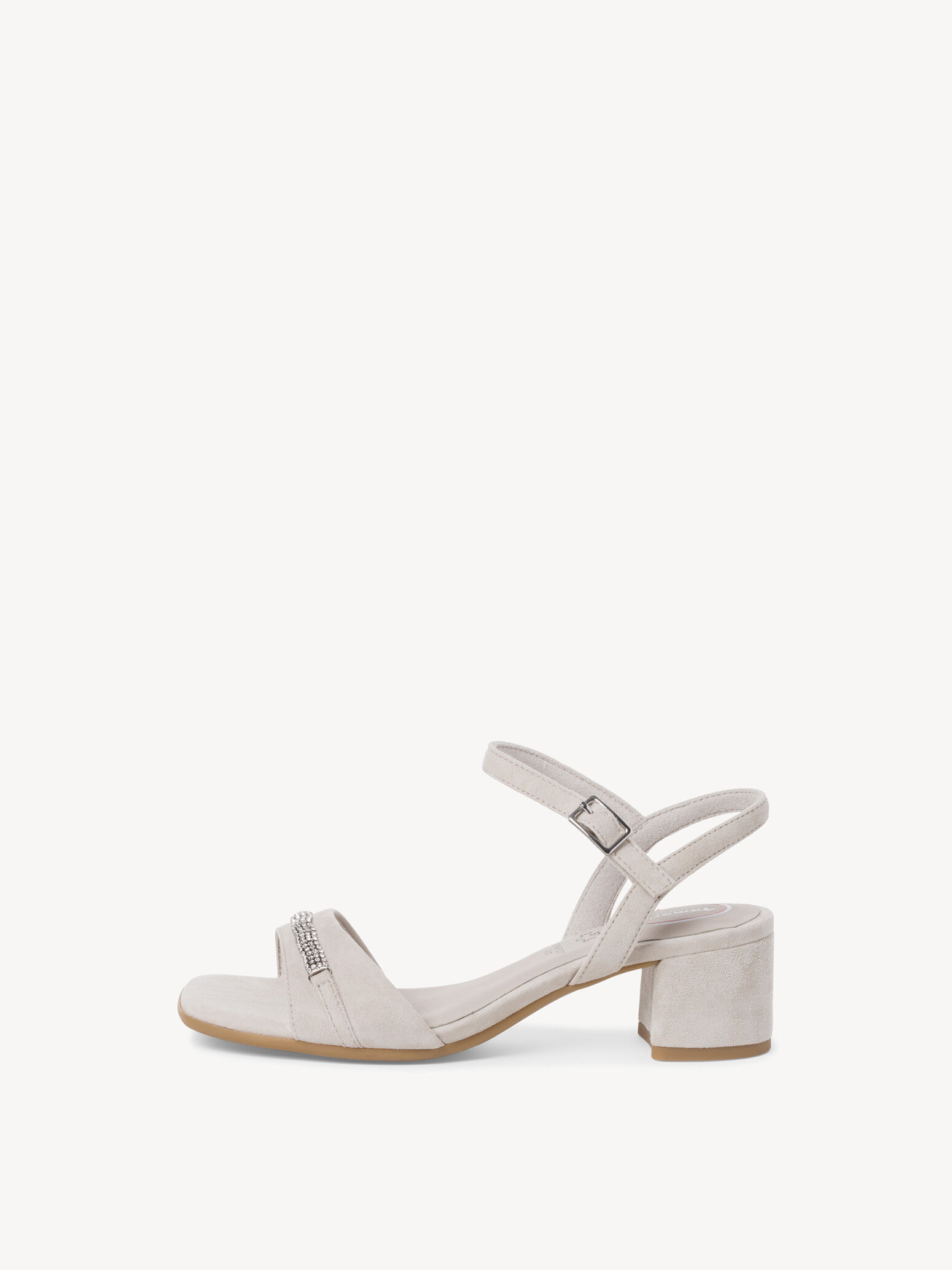 Leather Heeled Sandal - Grey