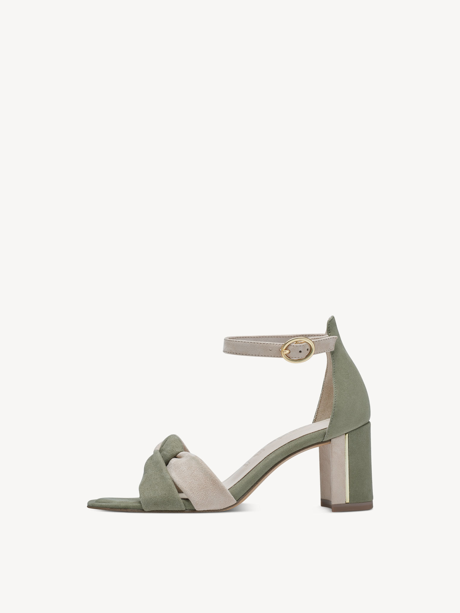 Leather Heeled Sandal - Green