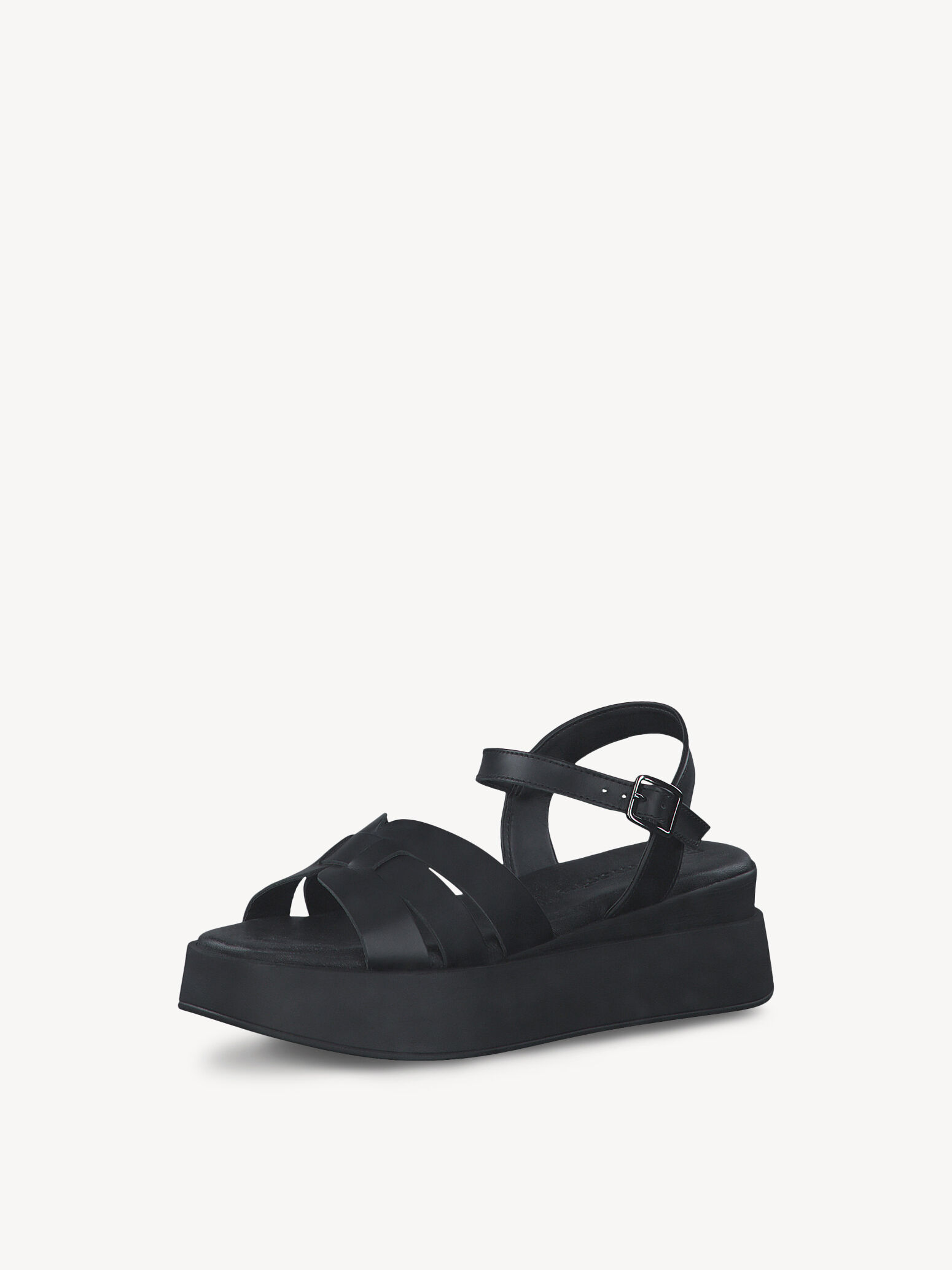 Leather Heeled Sandal - Black